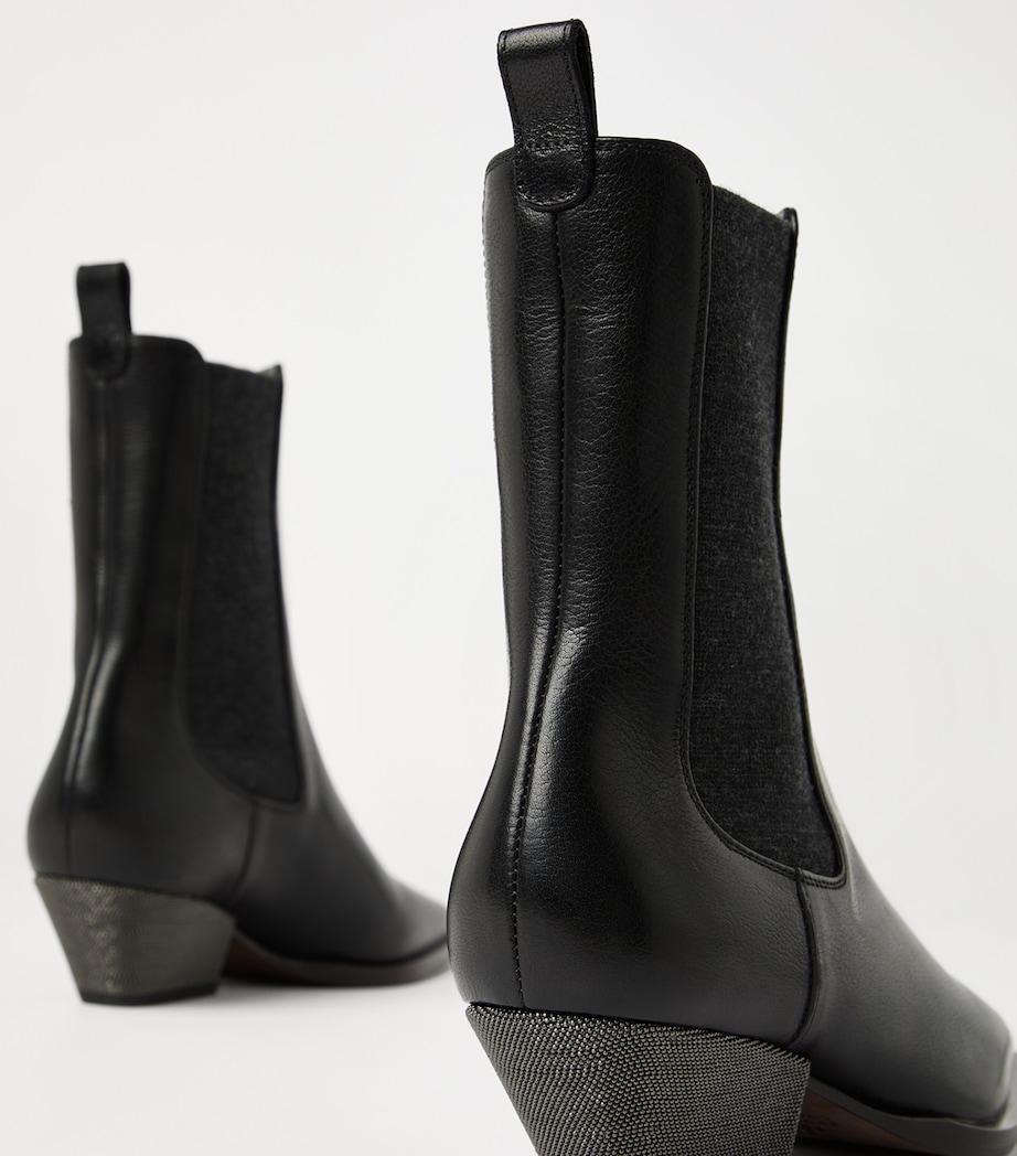 Leather Chelsea Heeled Boots 50 C101 Image 5