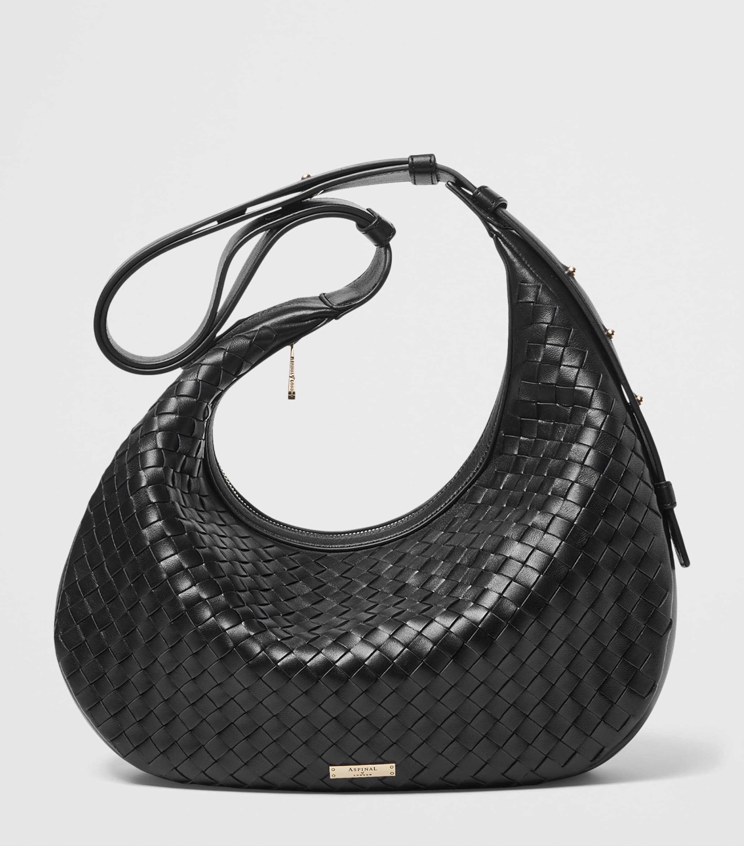 Aspinal Of London Large Soho Crescent Cross-Body Bag Black Image 2