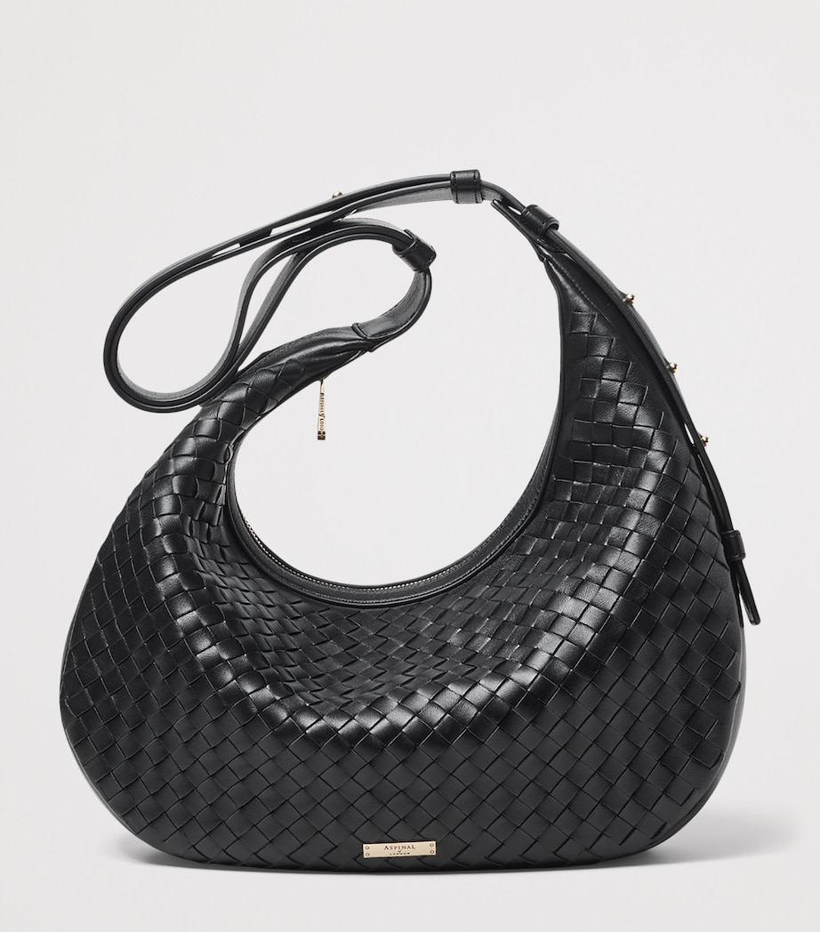 Aspinal Of London Large Soho Crescent Cross-Body Bag Black Image 2