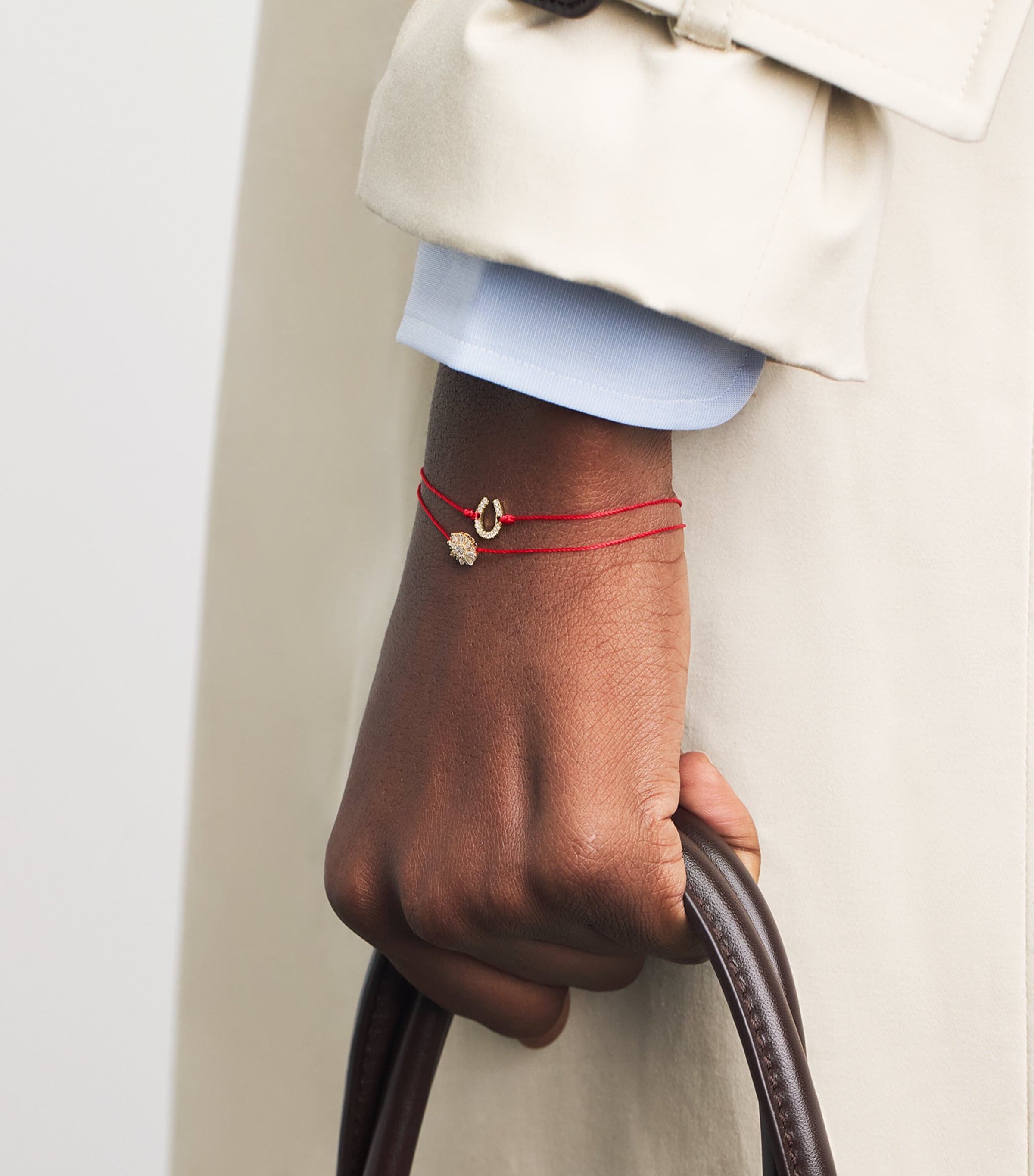 Redline Yellow Gold and Diamond Fer À Cheval Bracelet Red Image 3
