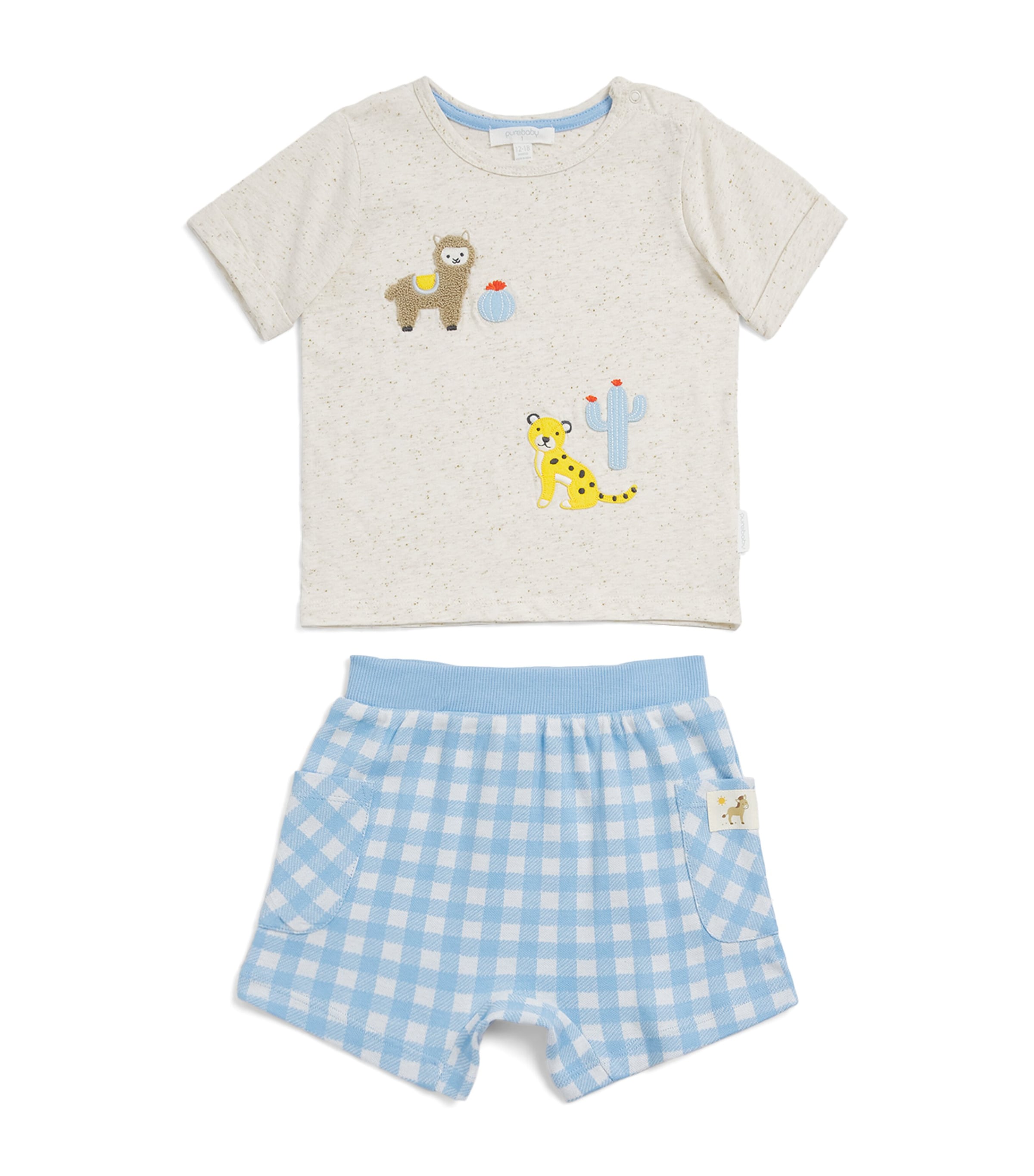 Purebaby Organic Cotton T-Shirt and Shorts Set (0-18 Months) Crbgh Image 1