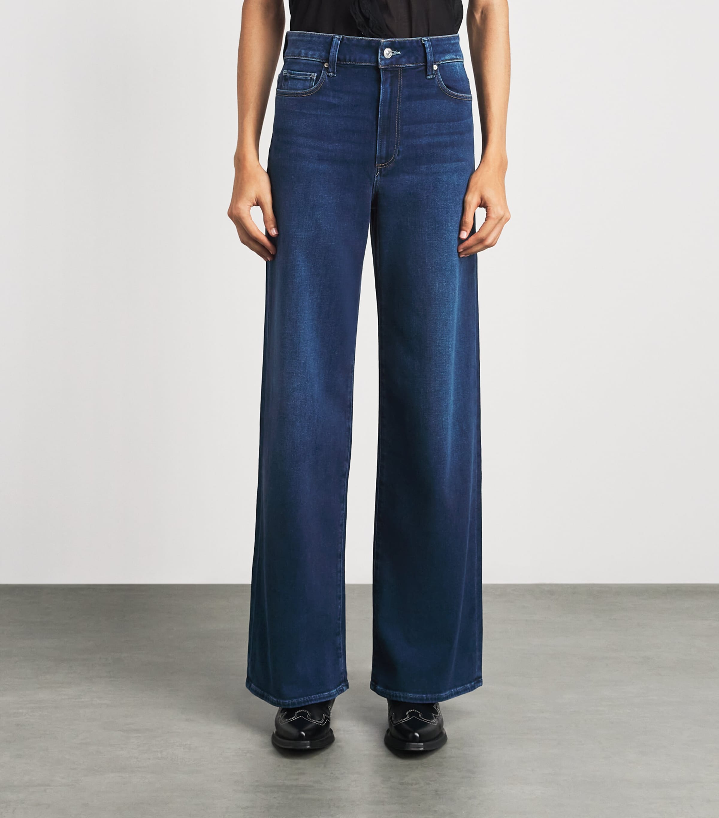 PAIGE Womens Anessa Wide-Leg Jeans Admission Image 4