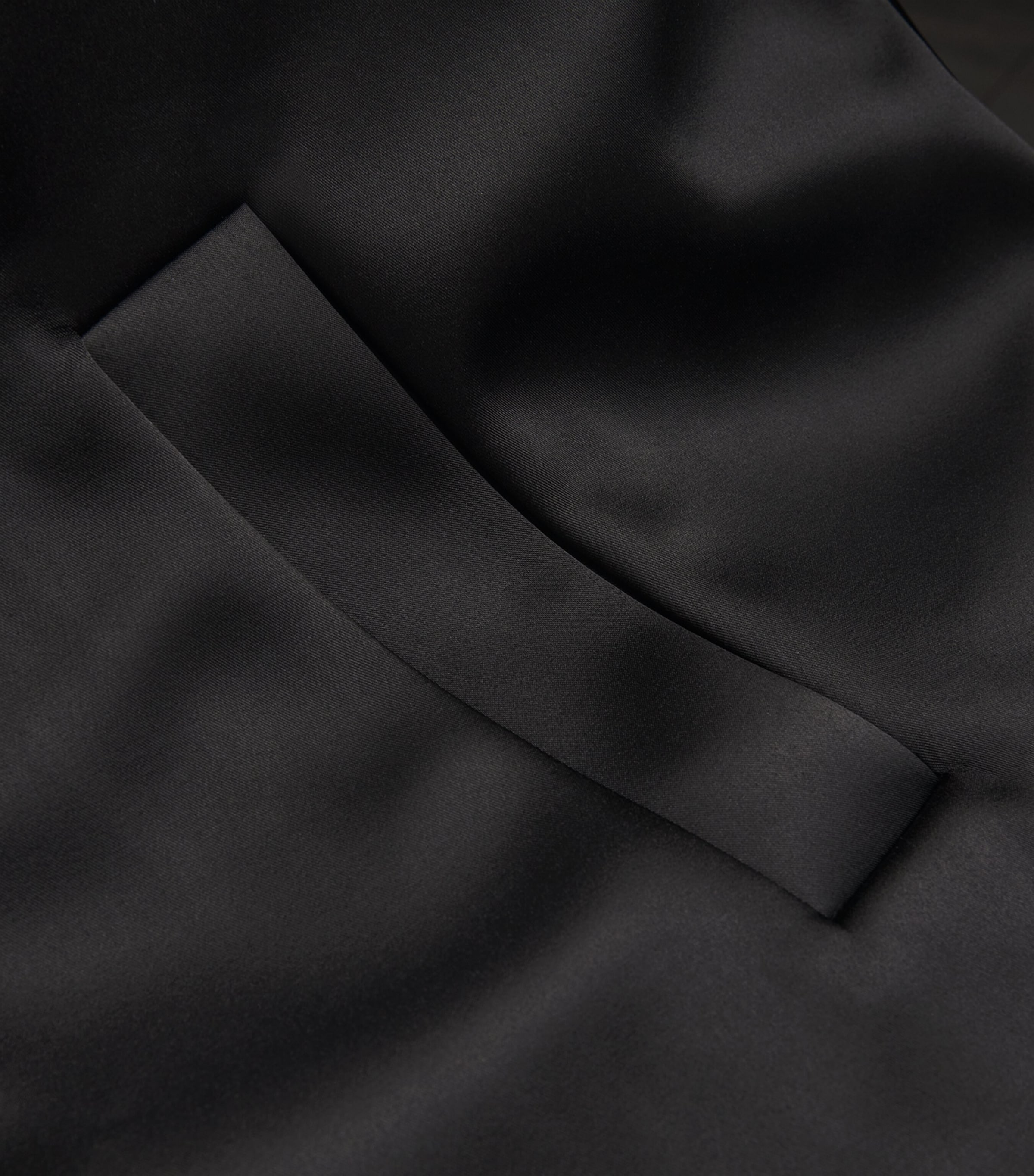 Bonded Satin Bomber Jacket JET BLACK Image 5