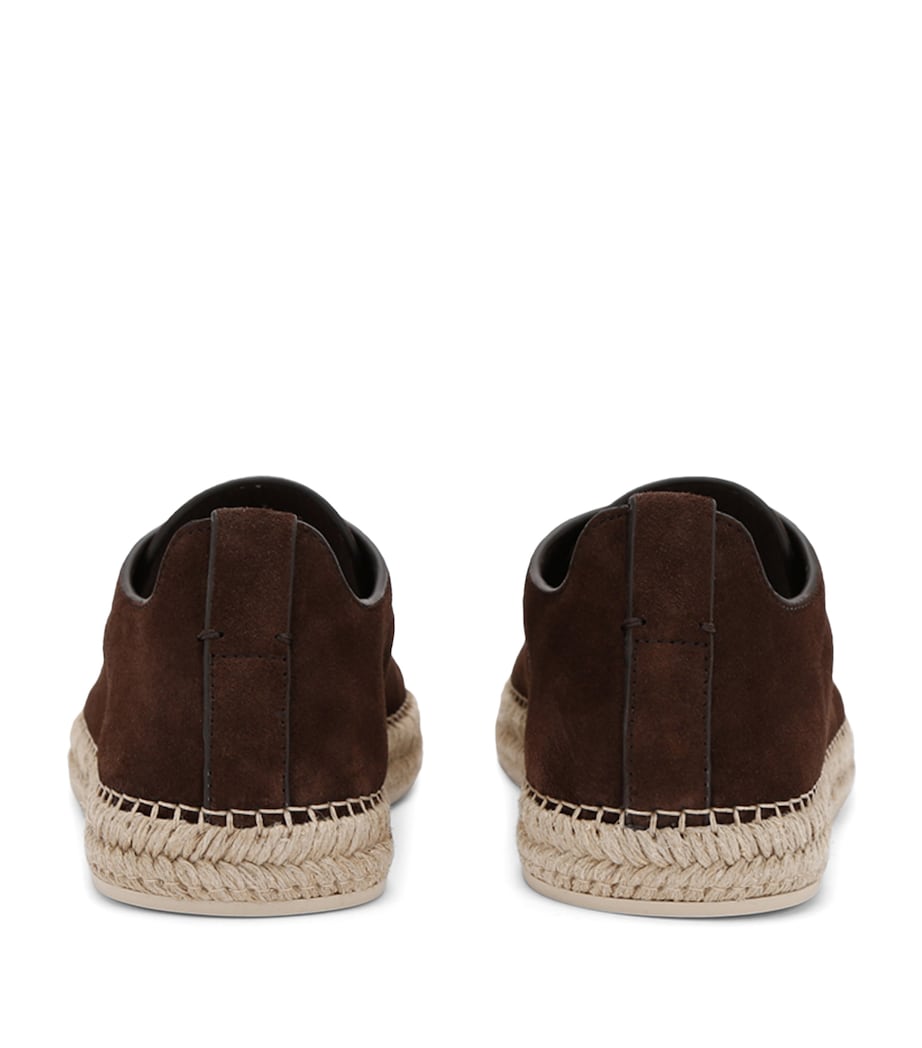 Suede Triple Stitch Espadrilles DARK BROWN Image 2