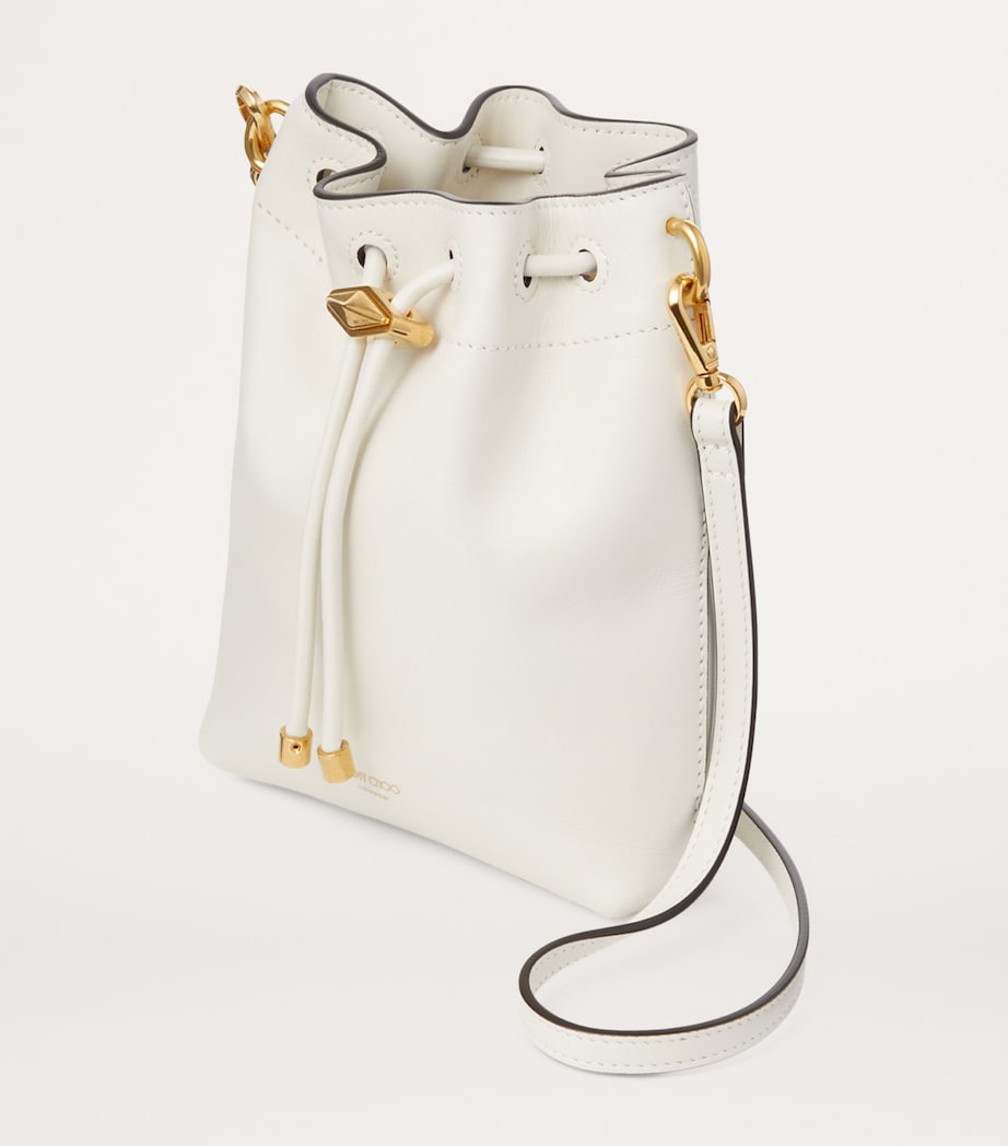 Mini Leather Cinch Bucket Bag LATTE/GOLD Image 3