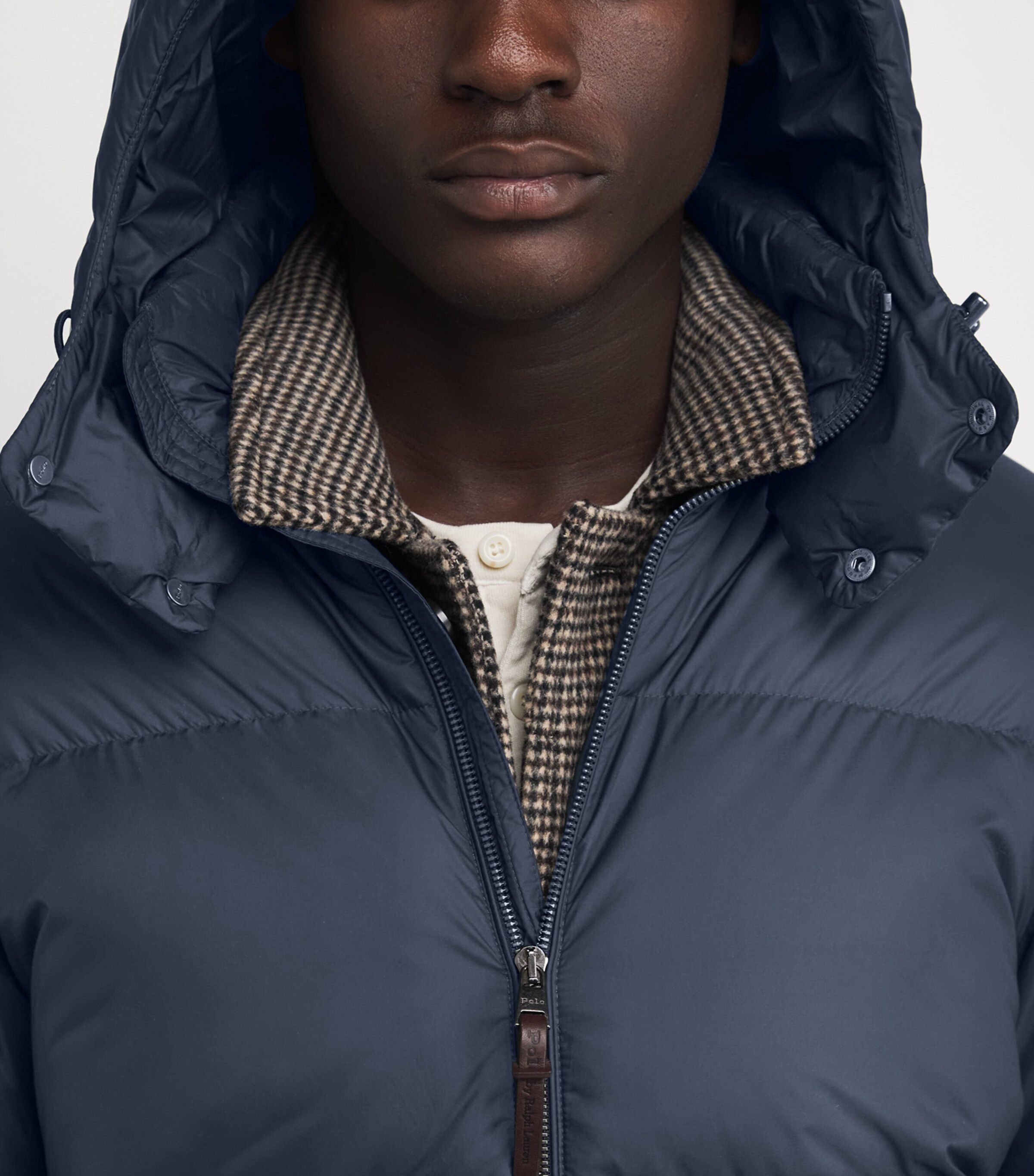 Down Detachable-Hood Puffer Jacket NAVY Image 7
