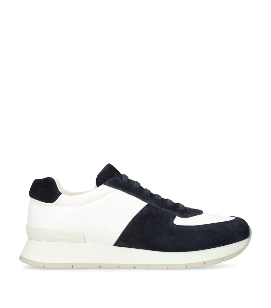 Leather and Suede Livingston Sneakers WHITE/NAVY Image 1