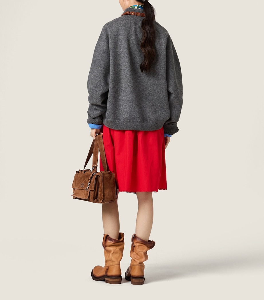 Miu Miu Womens Cashmere Logo Sweater Image 3