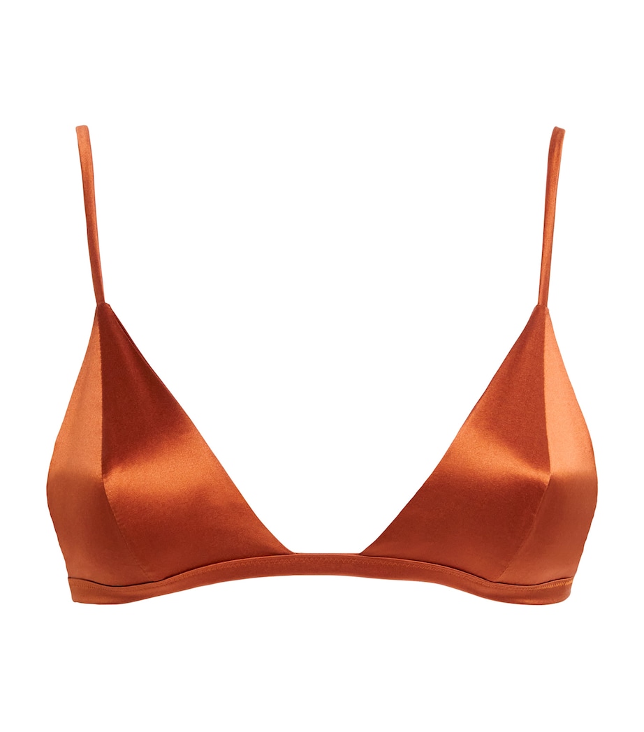 Kiki de Montparnasse Womens Silk-Blend Tous Les Jours Bralette Amber Image 1