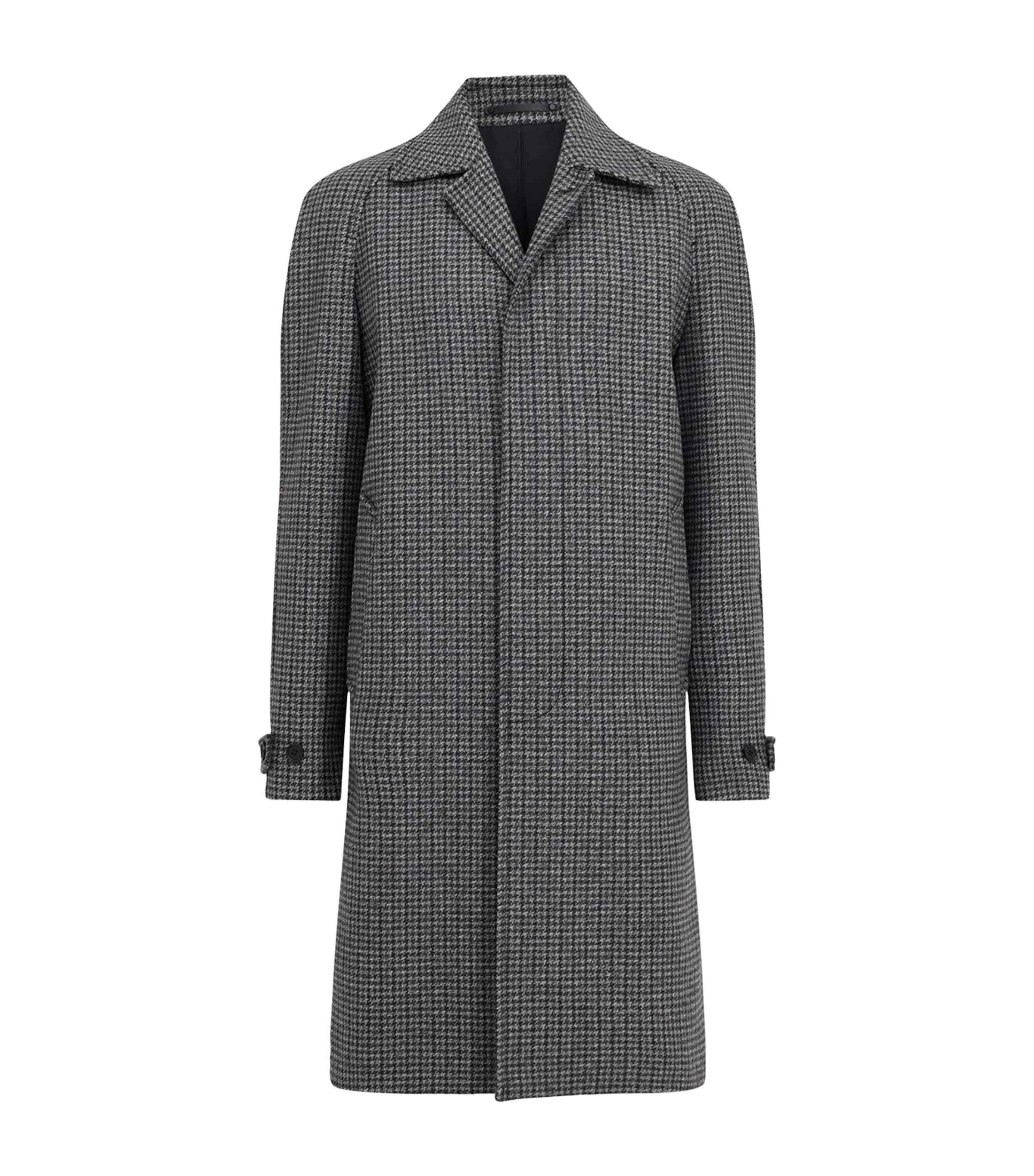 Shop Allsaints Wool-blend Goodman Overcoat In Brown