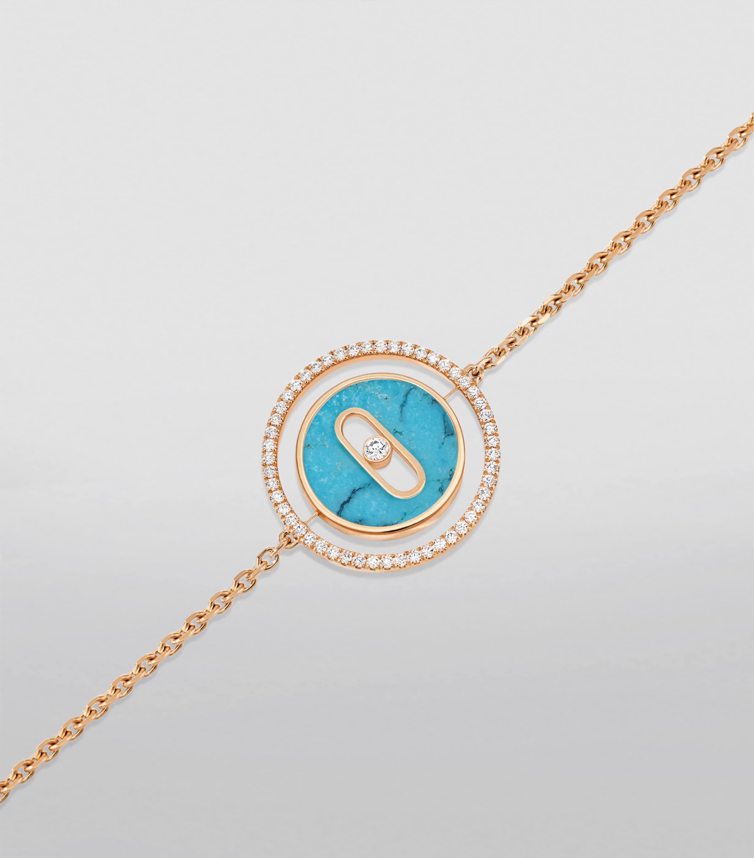 Rose Gold, Diamond and Turquoise Lucky Move Bracelet PINK GOLD Image 2