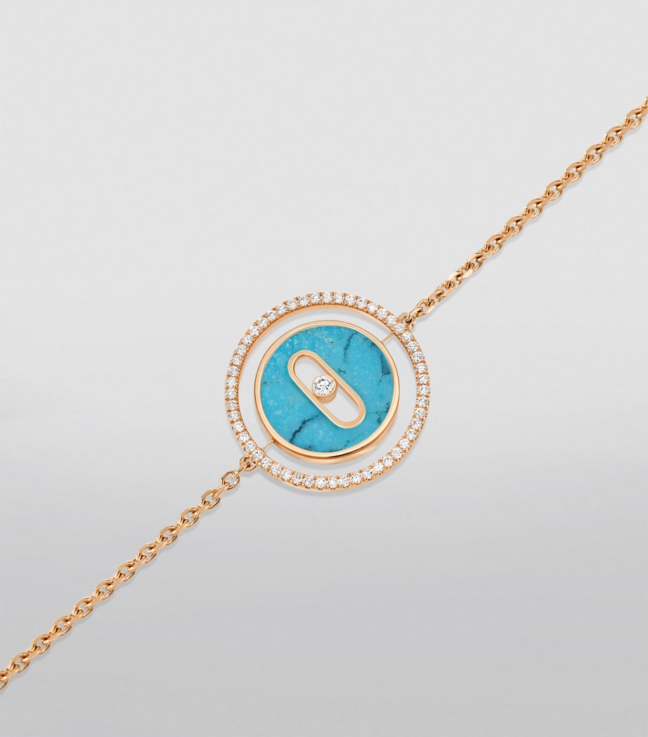 Rose Gold, Diamond and Turquoise Lucky Move Bracelet PINK GOLD Image 2