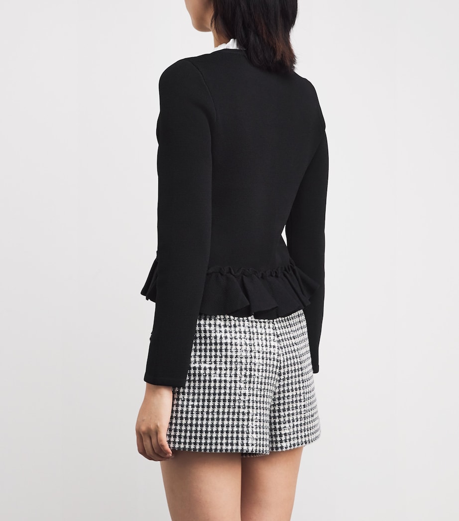 Sandro Paris Womens Detachable-Collar Peplum Cardigan Black Image 4