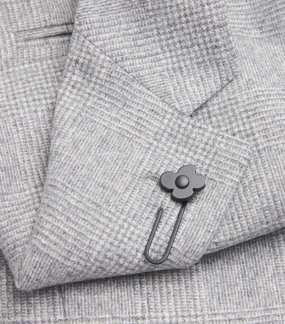 Virgin Wool-Cashmere Check Blazer 910GR Image 5