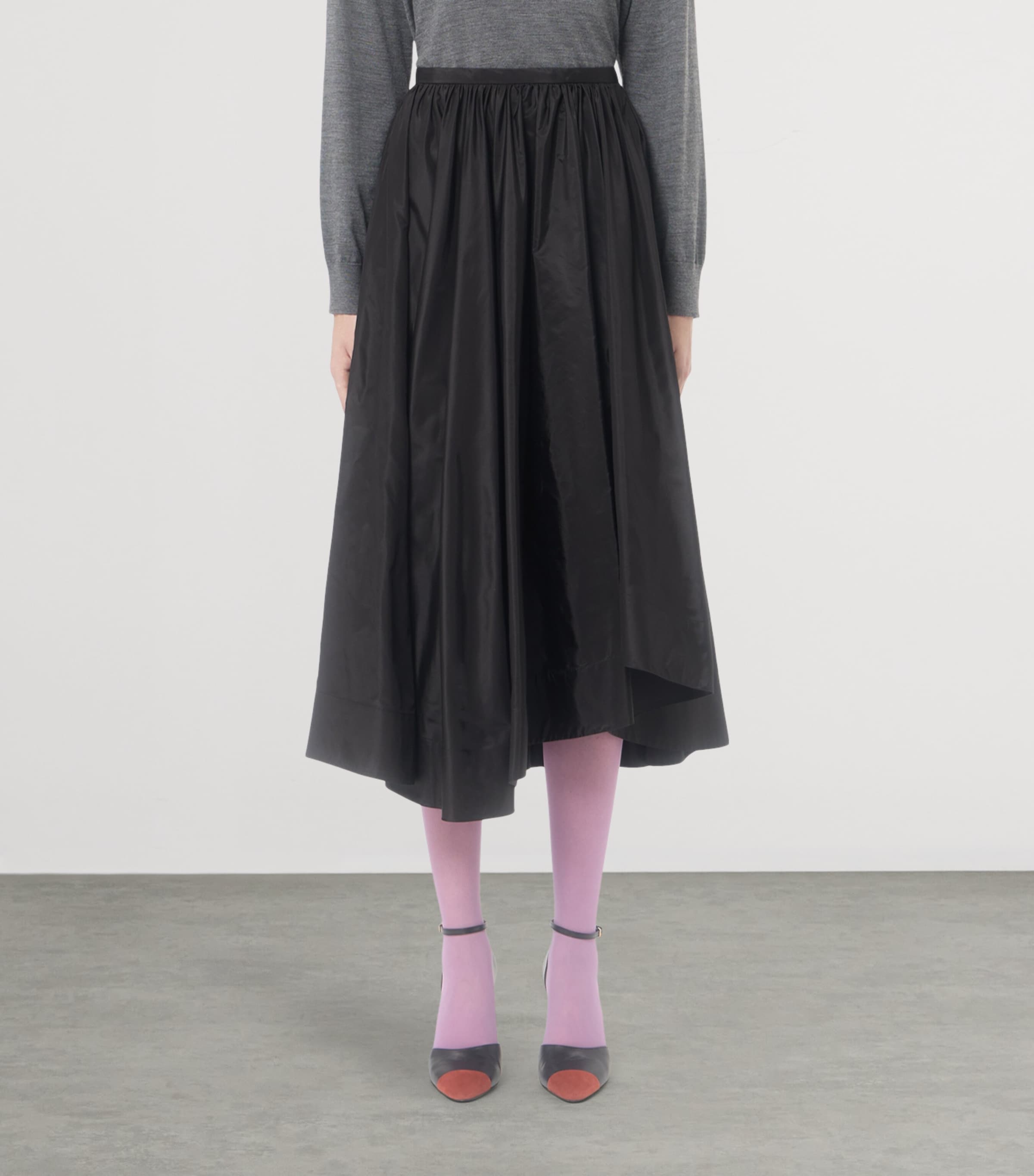 Valentino Womens Silk Pleated Midi Skirt Image 3