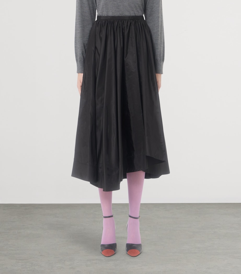 Valentino Womens Silk Pleated Midi Skirt Image 3