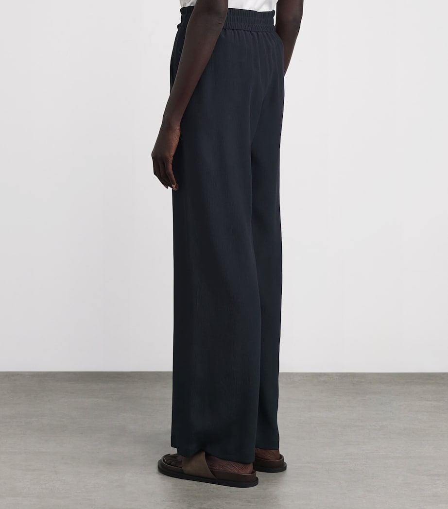 Silk Shirred Trousers DARK NAVY Image 4