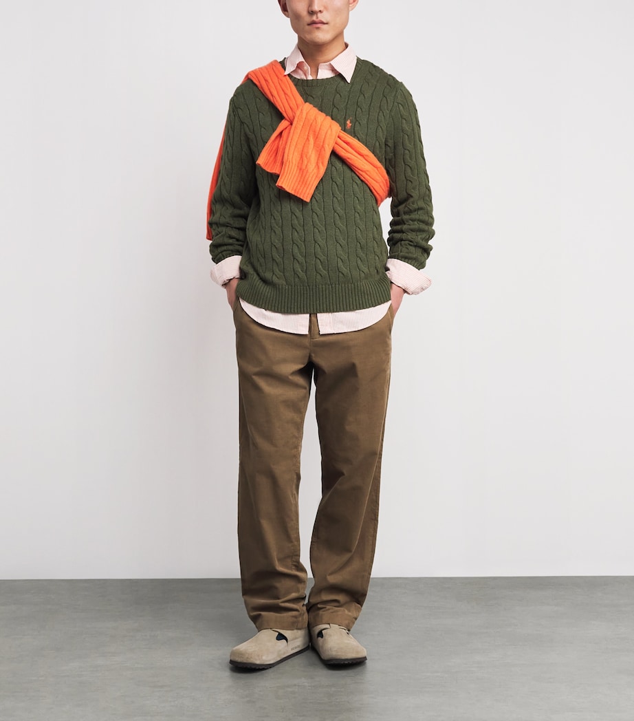 Cotton Cable-Knit Sweater GARDEN TRAIL HEATHER Image 2