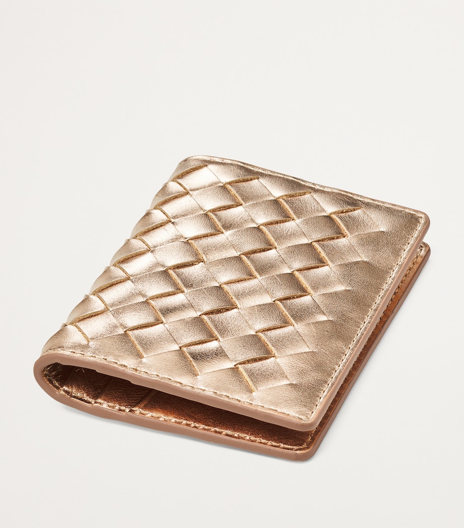 Leather Double Fold Card Holder CHAMPAGNE METALLIC Image 5