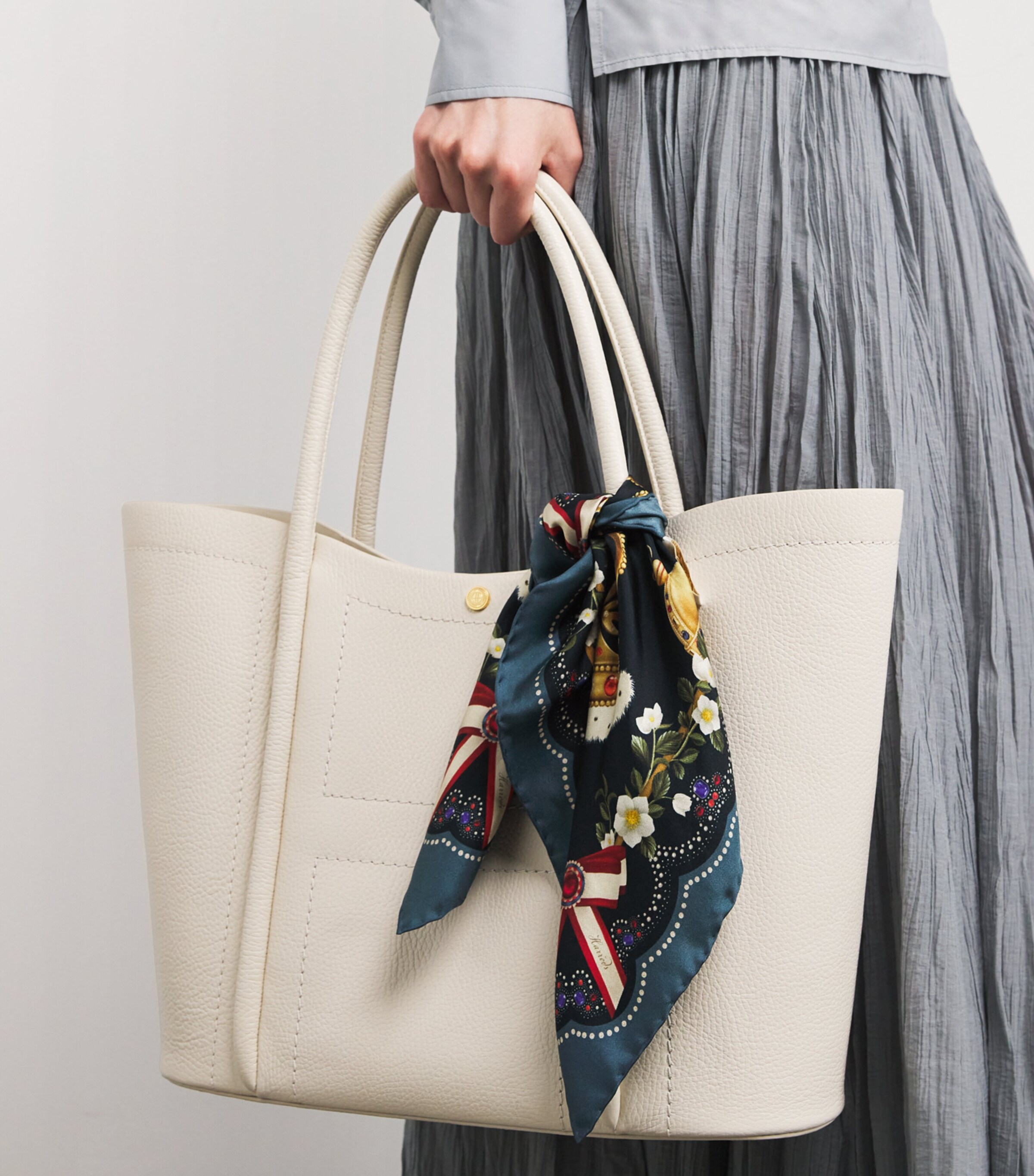 Silk Regal Print Square Scarf BLUE Image 3