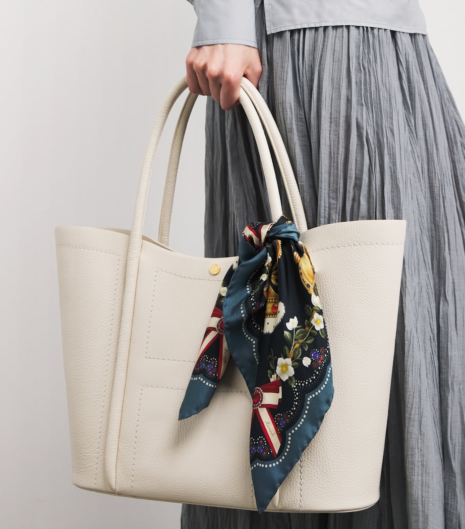 Silk Regal Print Square Scarf BLUE Image 3