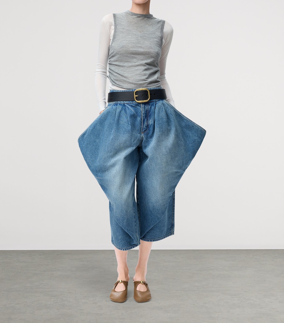 Cashmere-Blend Draped Sweater GREY/WHITE Image 2