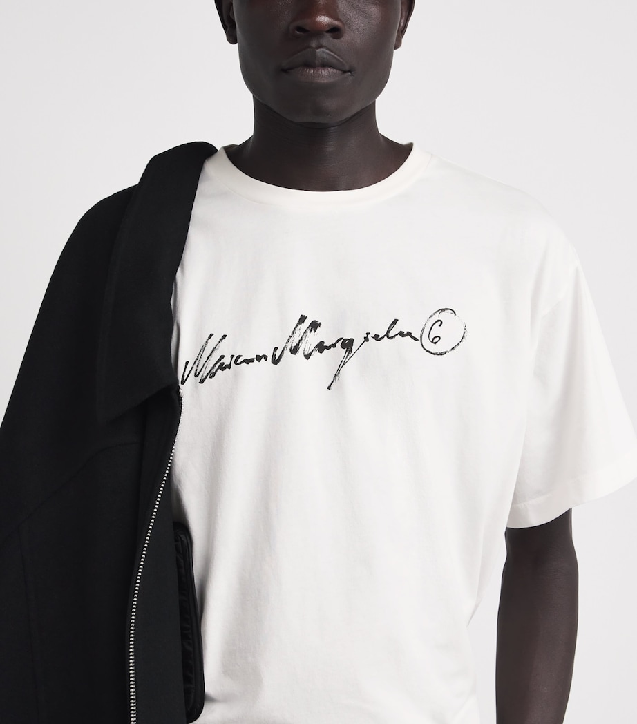 MM6 Maison Margiela Mens Cotton Logo T-Shirt Off White Image 3