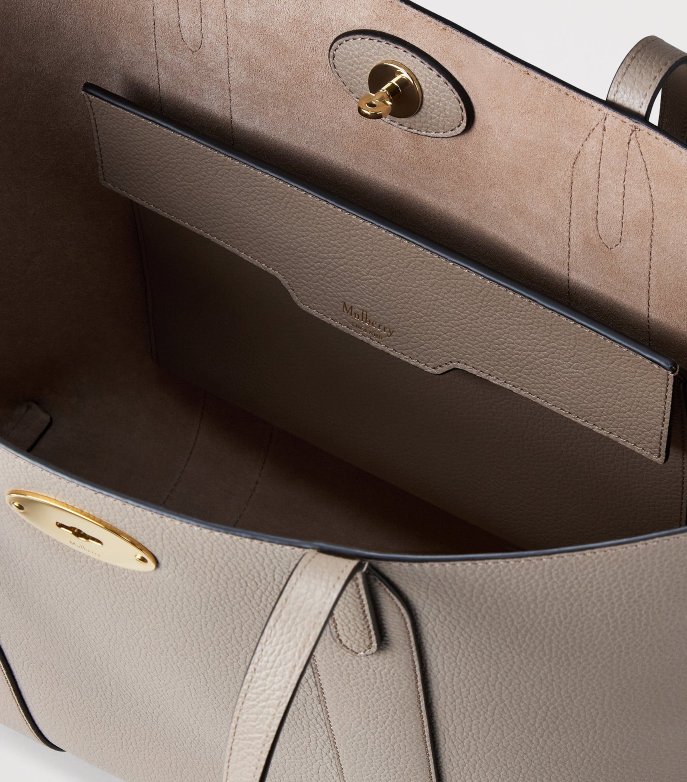 Small Leather Bayswater Tote Bag CASHMERE TAUPE Image 4