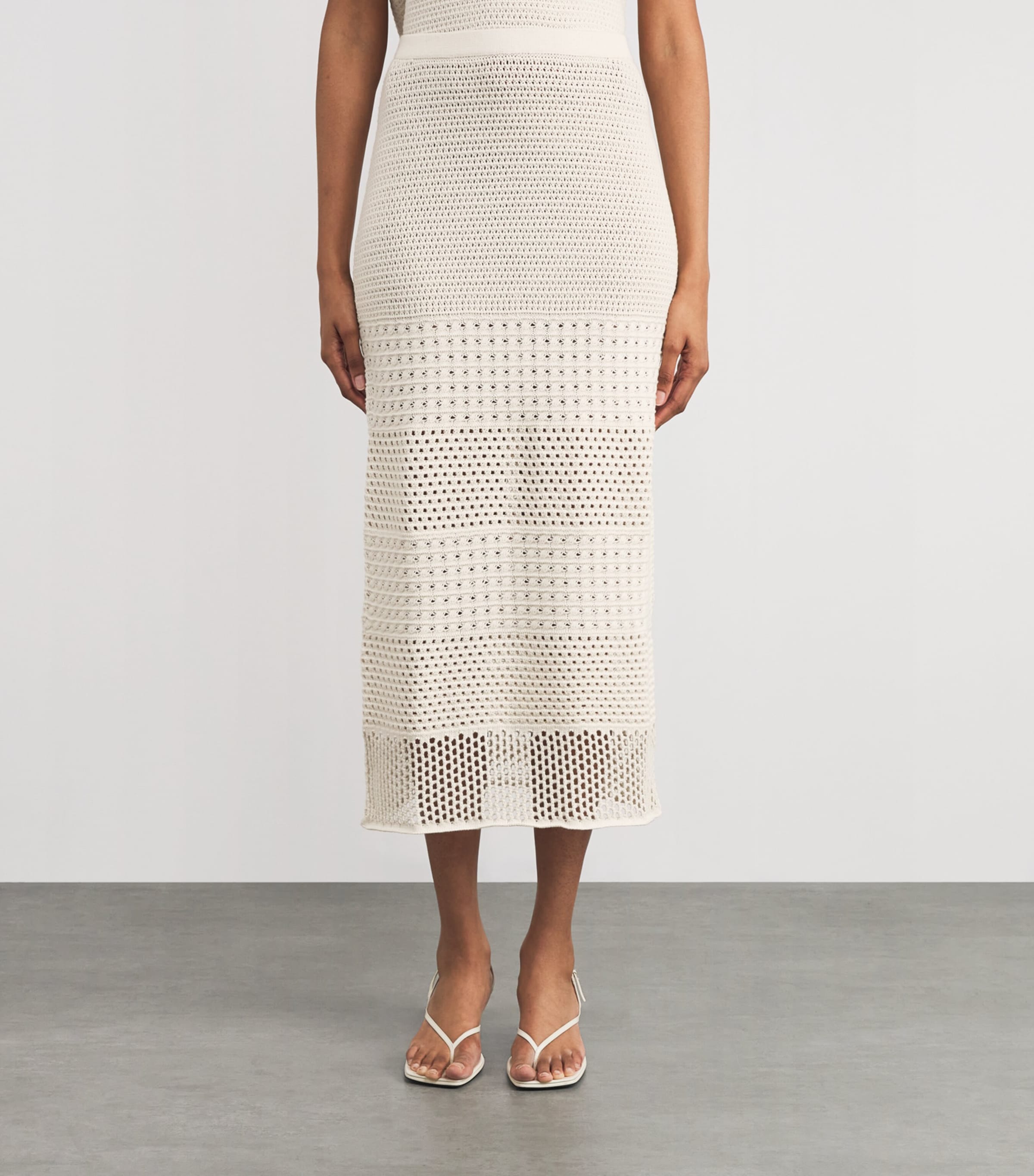 ESCVDO Womens Crochet Amada Maxi Skirt Ivory Image 3