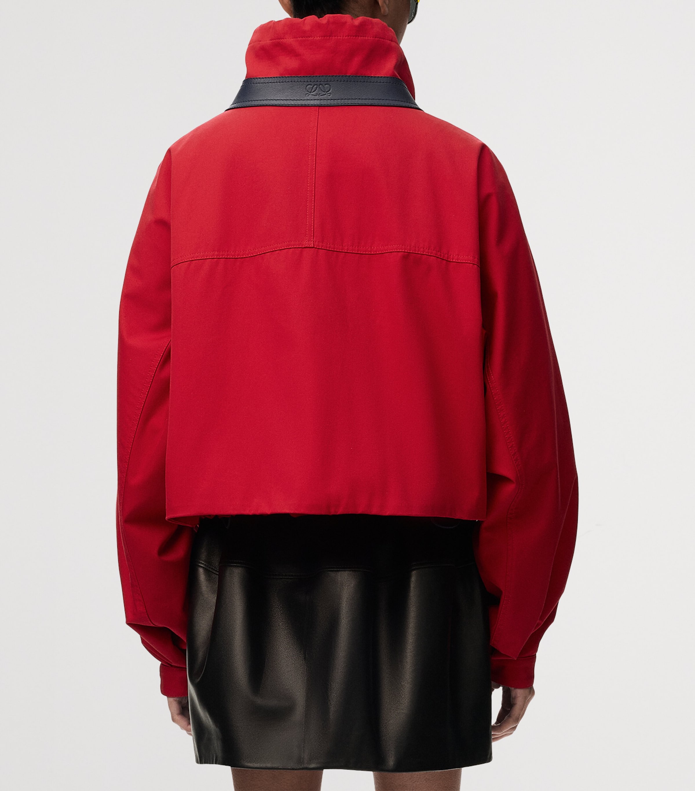 LOEWE Womens Cotton-Silk Bomber Jacket Red Image 4