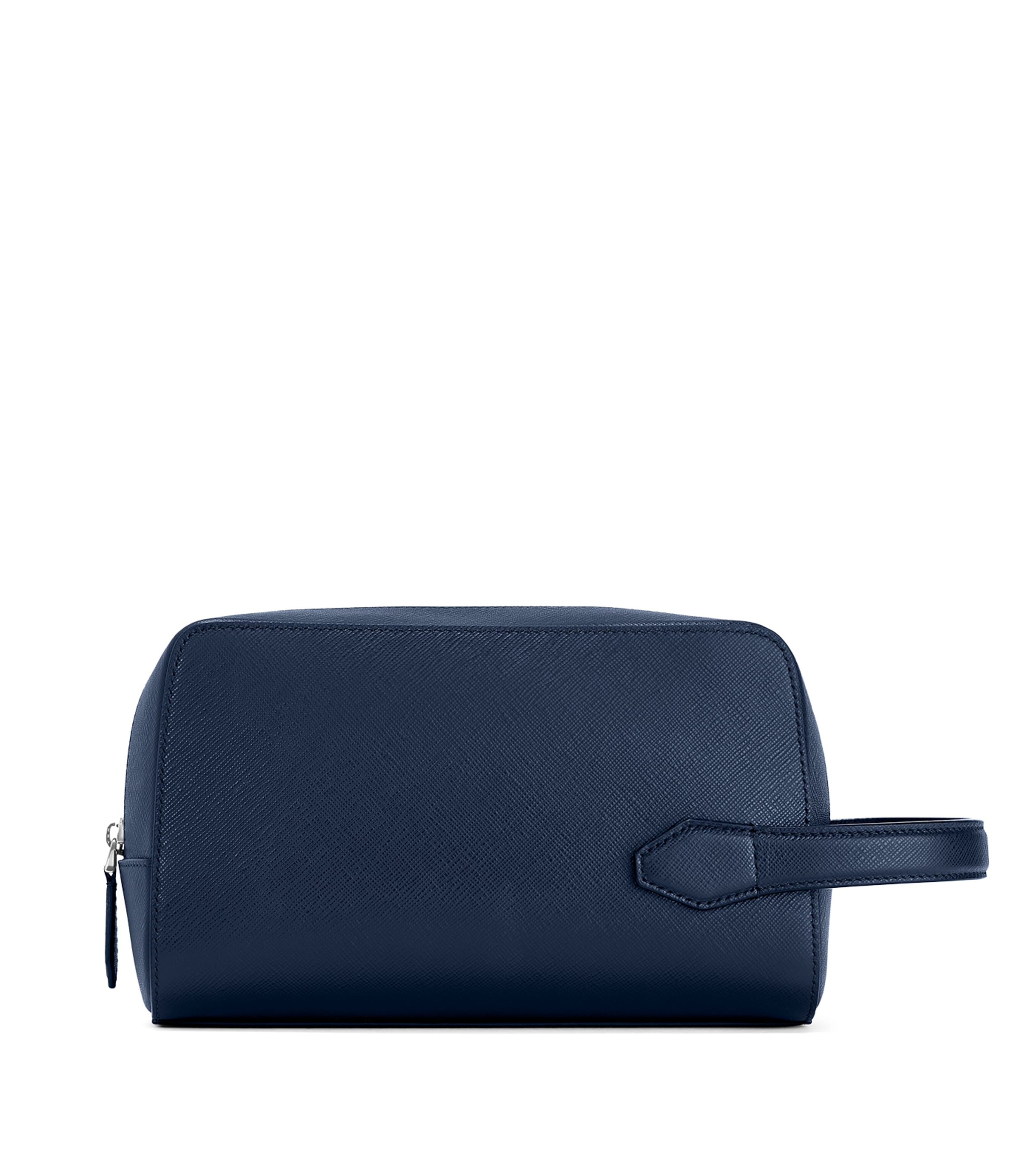 Leather Sartorial Wash Bag INK BLUE Image 5