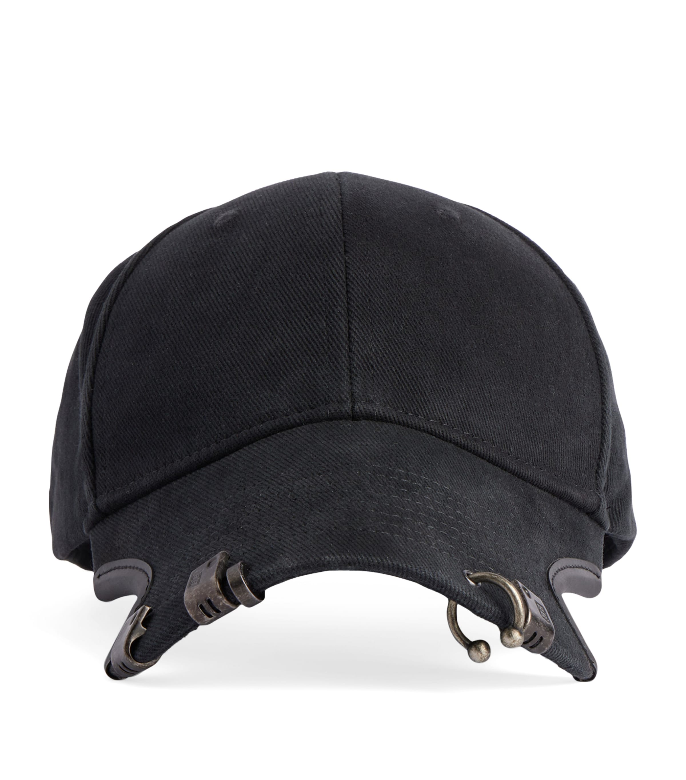 Balenciaga Pierced Baseball Cap In Black