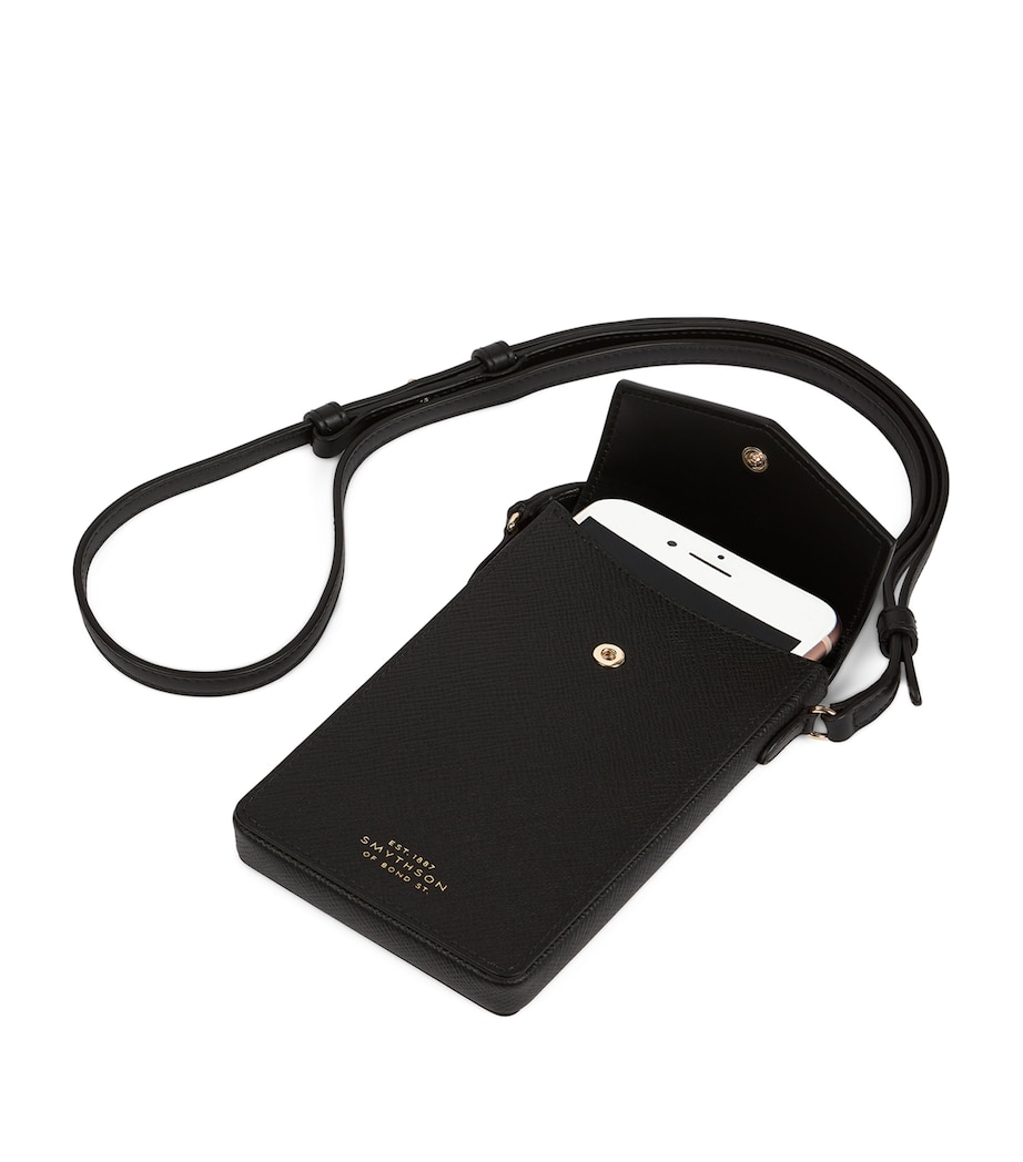 Leather Panama Envelope Phone Case BLACK Image 2
