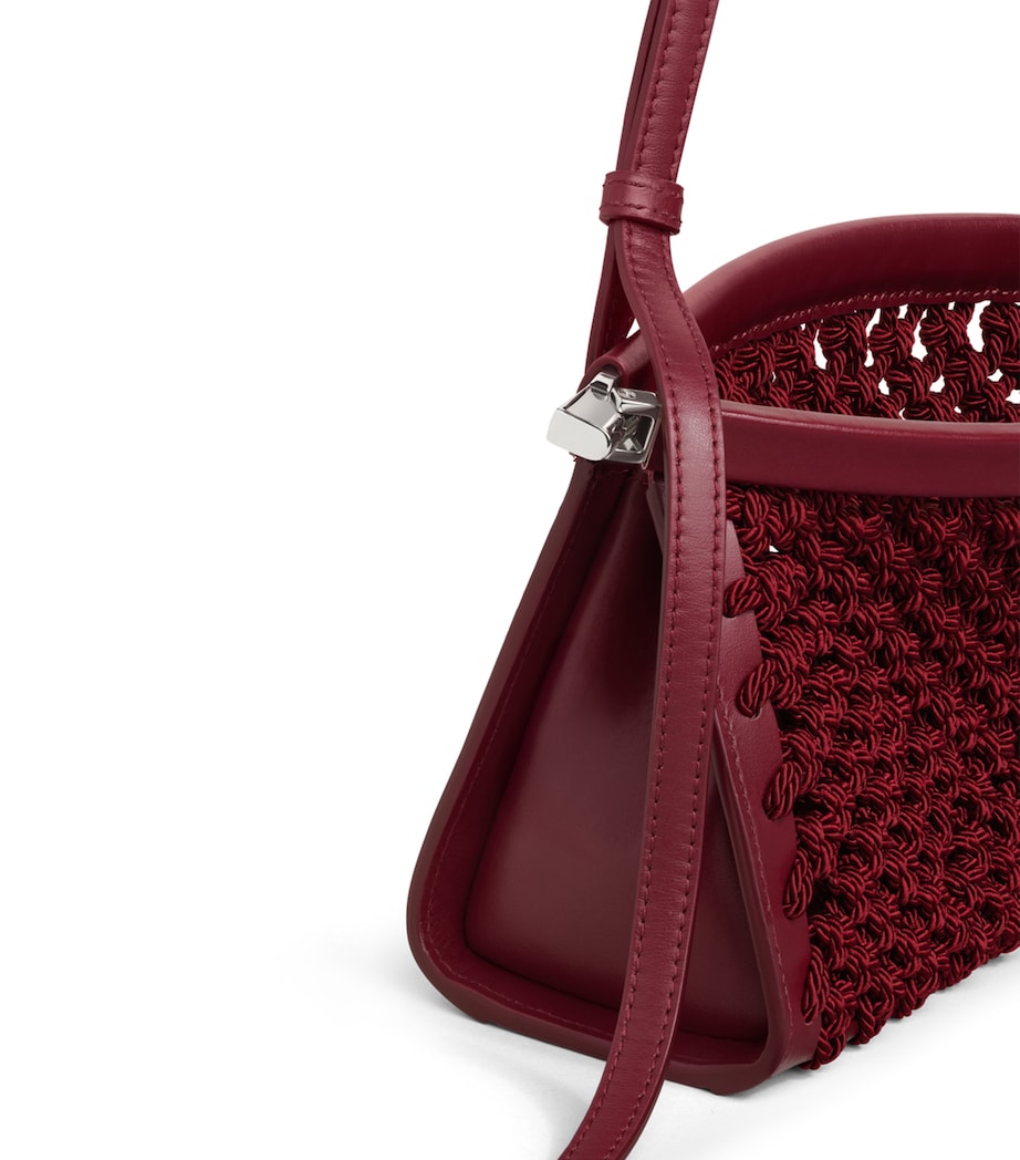 Alaïa Small Satin-Leather Le Click East West Shoulder Bag Bordeaux Image 3