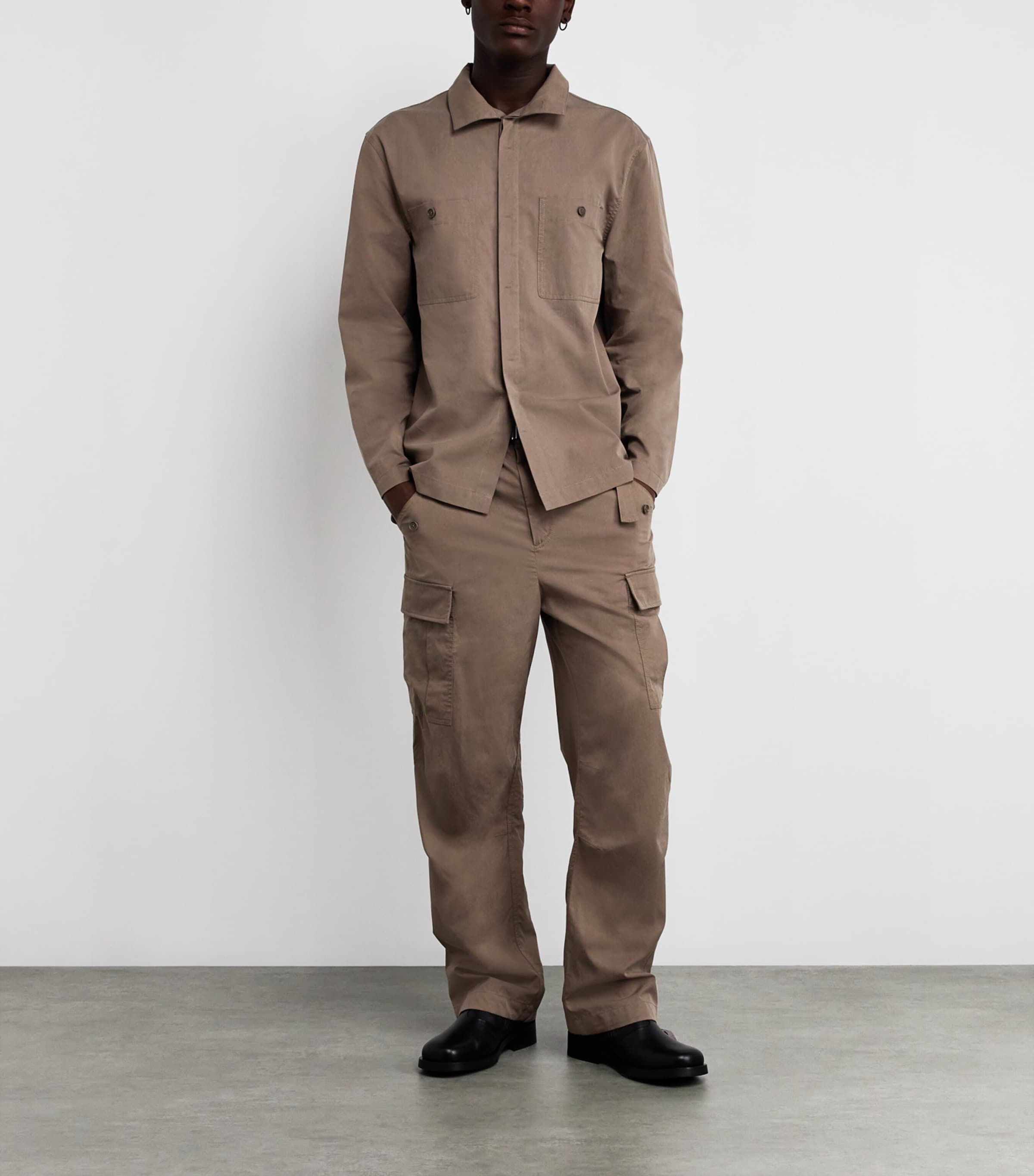 Cotton-Blend Wide-Leg Garrett Cargo Trousers FADED OLIVE Image 2