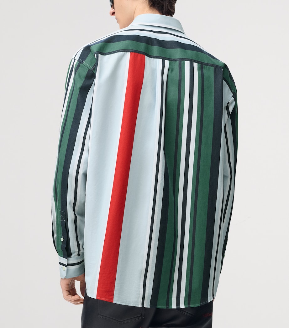 LOEWE Mens Stripe Print Shirt Blue/multicolor Image 4