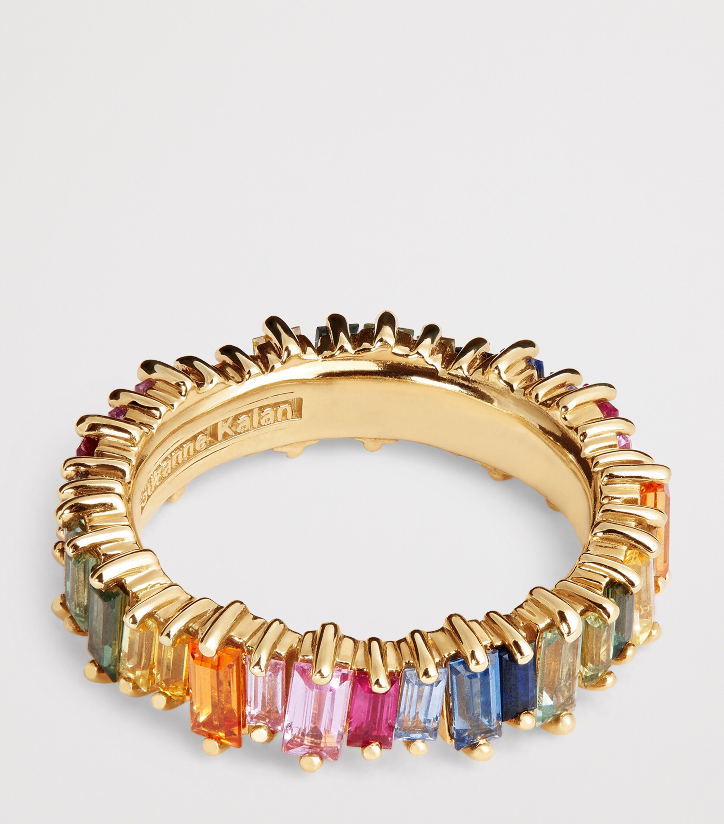 Yellow Gold and Rainbow Sapphire Bold Eternity Ring 18K YG/RS Image 4