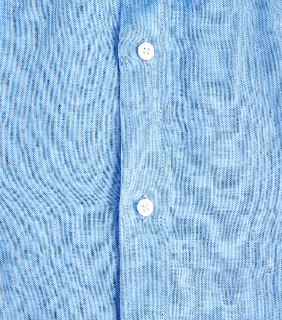 With Nothing Underneath Womens Linen The Boyfriend Shirt Cornflower Blue Image 6