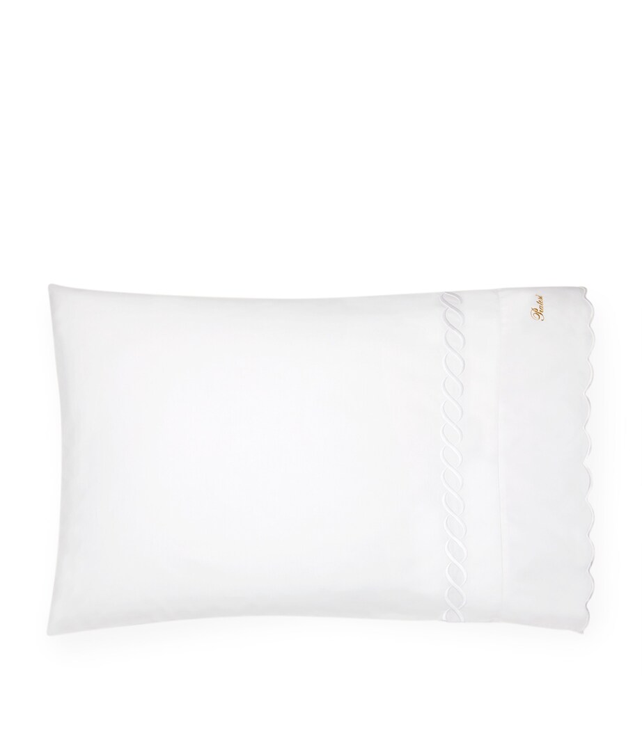 Treccia Pillowcase (13cm x 41cm) WHITE/WHITE Image 1