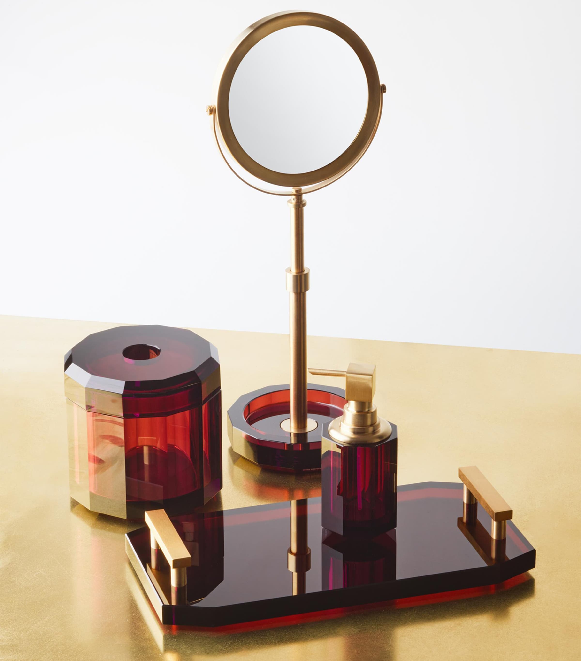 Decor Walther Kristall Tissue Box Burgundy Matt Gld Image 3