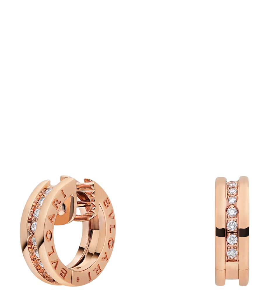 Rose Gold and Diamond B.zero1 Hoop Earrings PINK GOLD Image 2