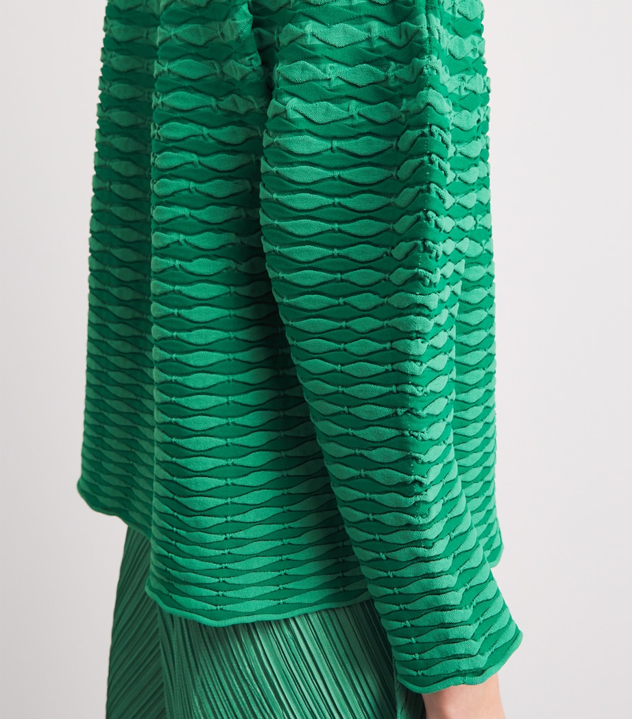 Pleats Please Issey Miyake Womens Colourful Mushroom Knit Top Grass Green Image 3
