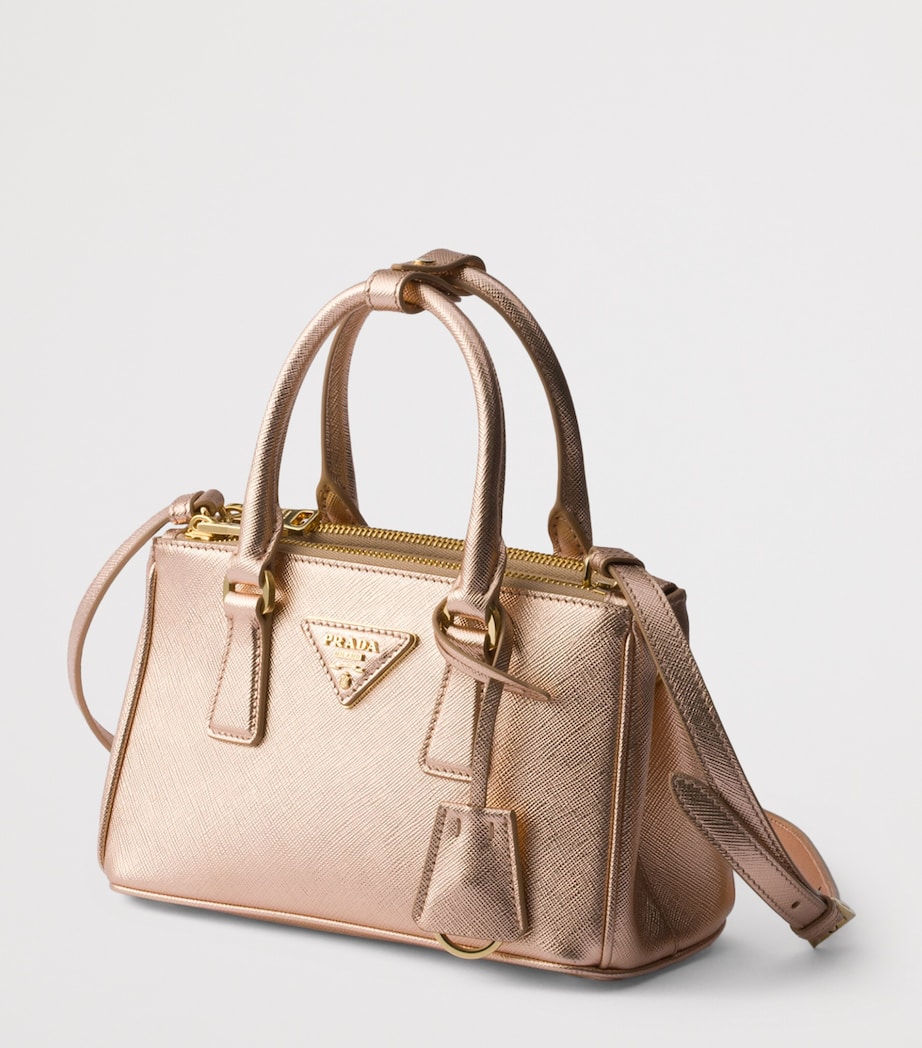 Prada Mini Saffiano Leather Galleria Top-Handle Bag Powder Image 4