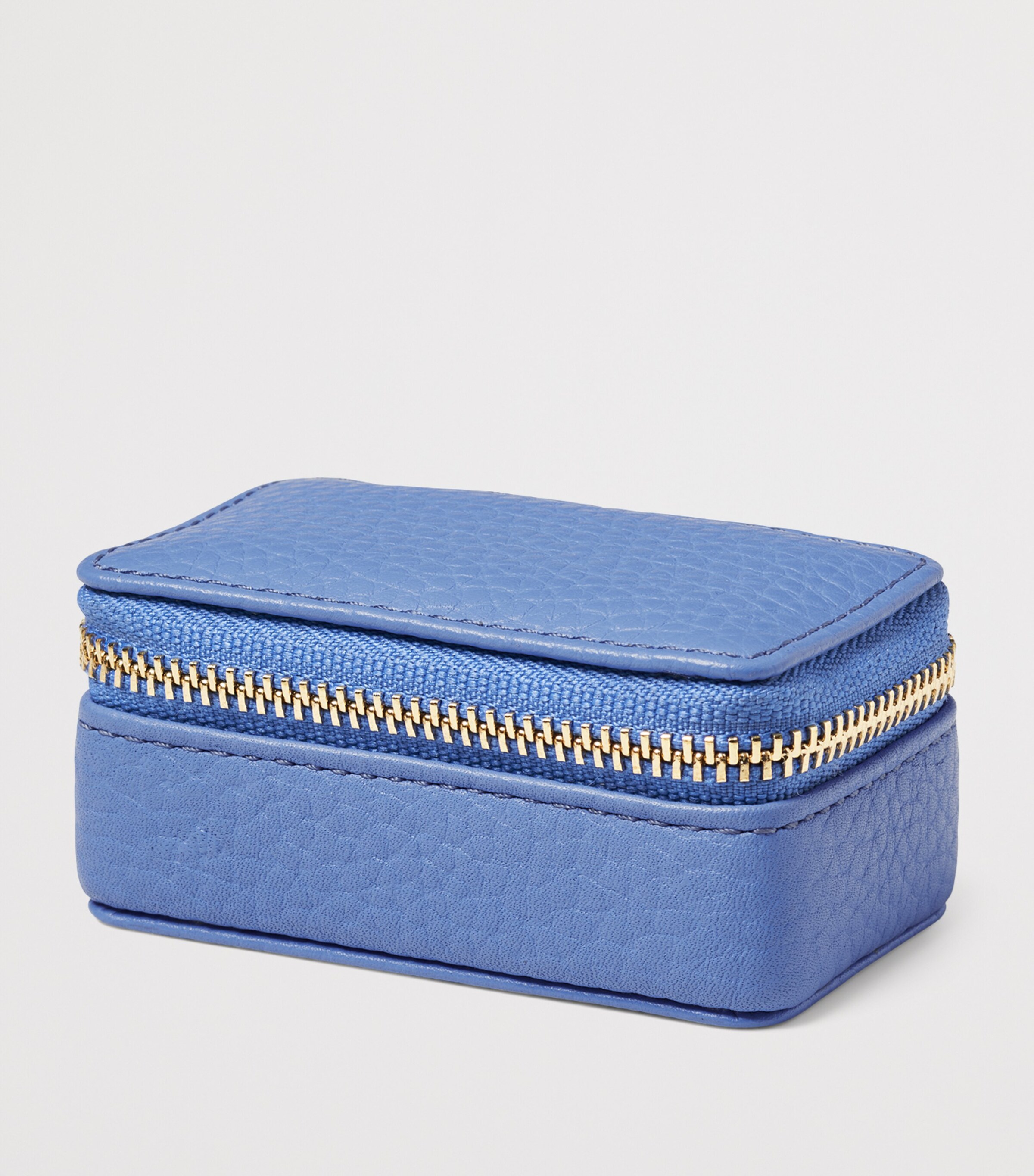 Aspinal Of London Small Leather Travel Jewellery Case Capri Blue Image 2