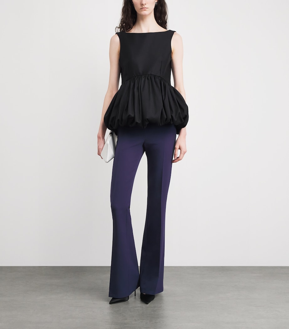 Safiyaa Womens Crepe Flared Tailored Trousers Azurite Image 2