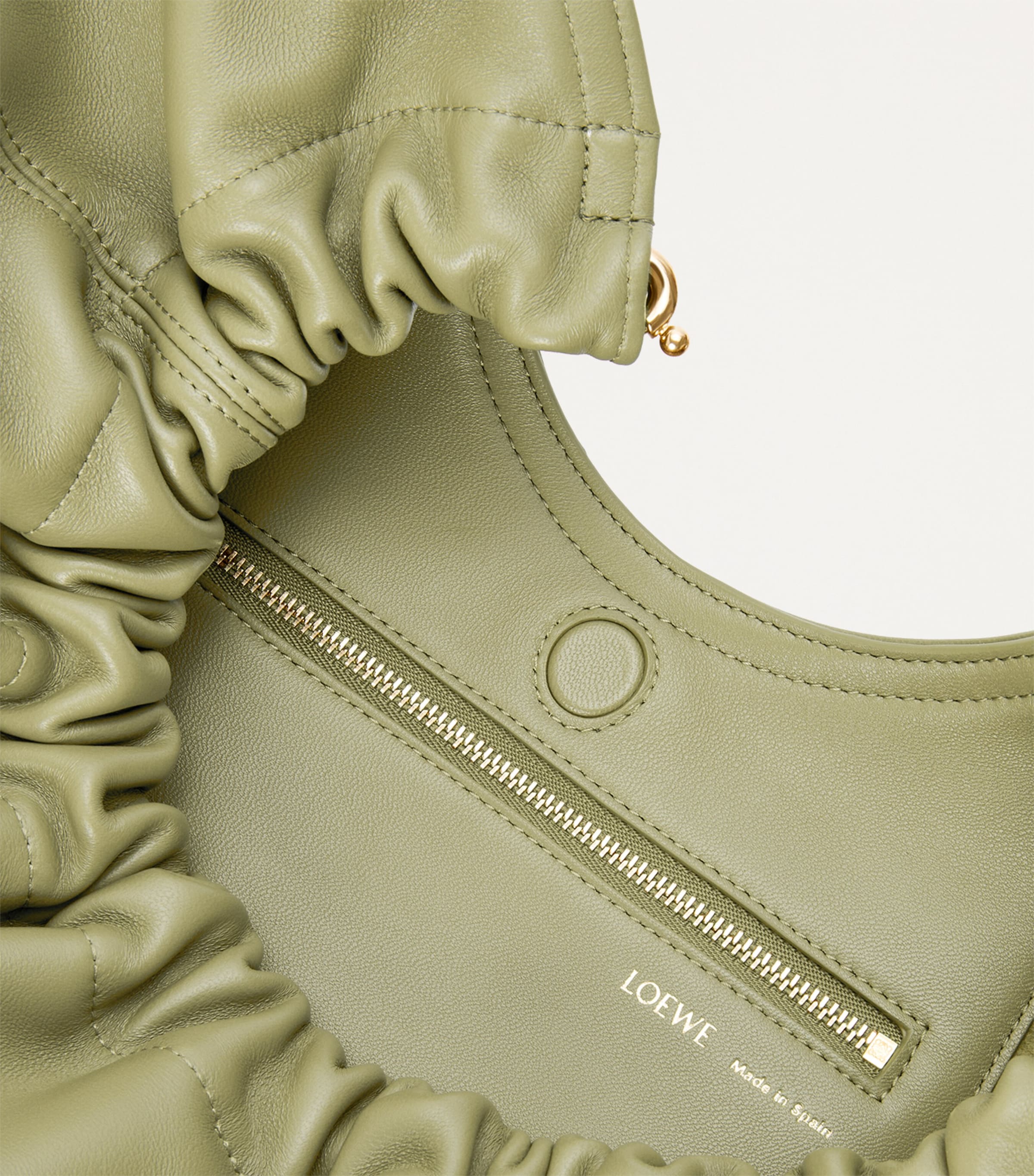 Medium Lambskin Squeeze Shoulder Bag EUCALYPTUS GREEN Image 11