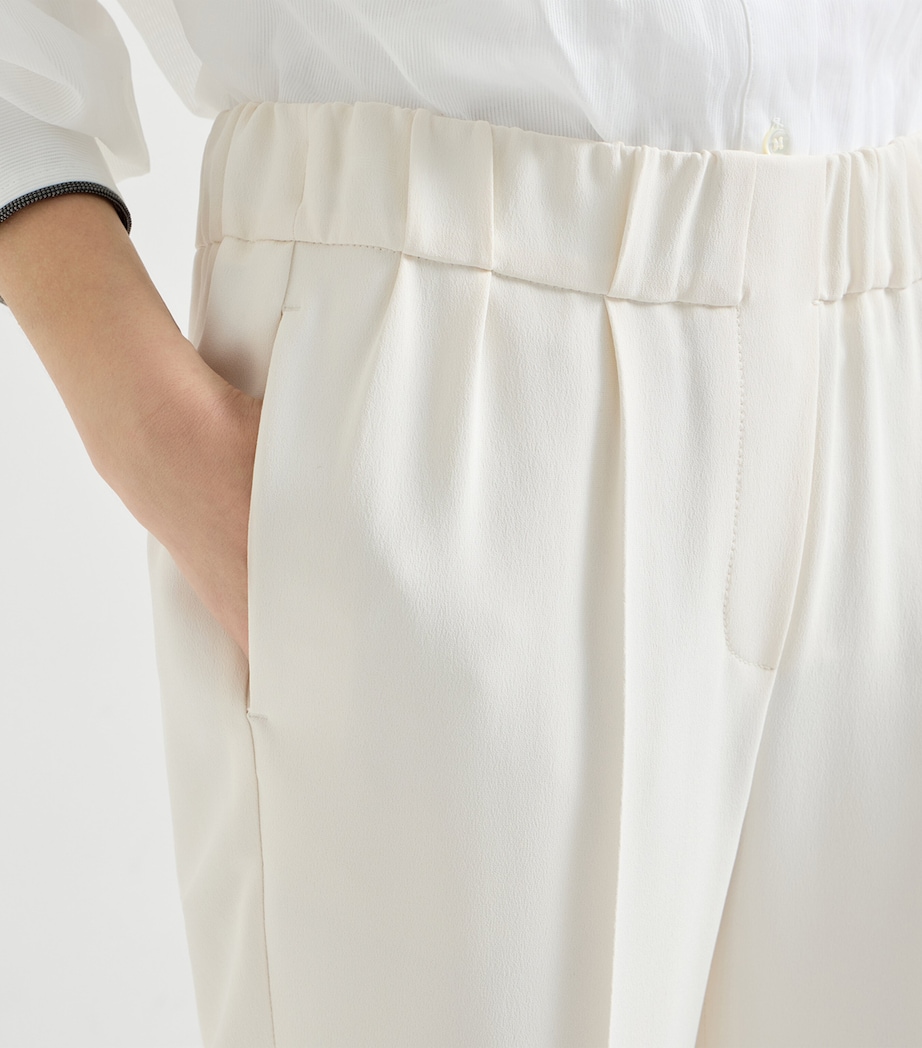 Brunello Cucinelli Womens Crepe Slim Trousers Image 6