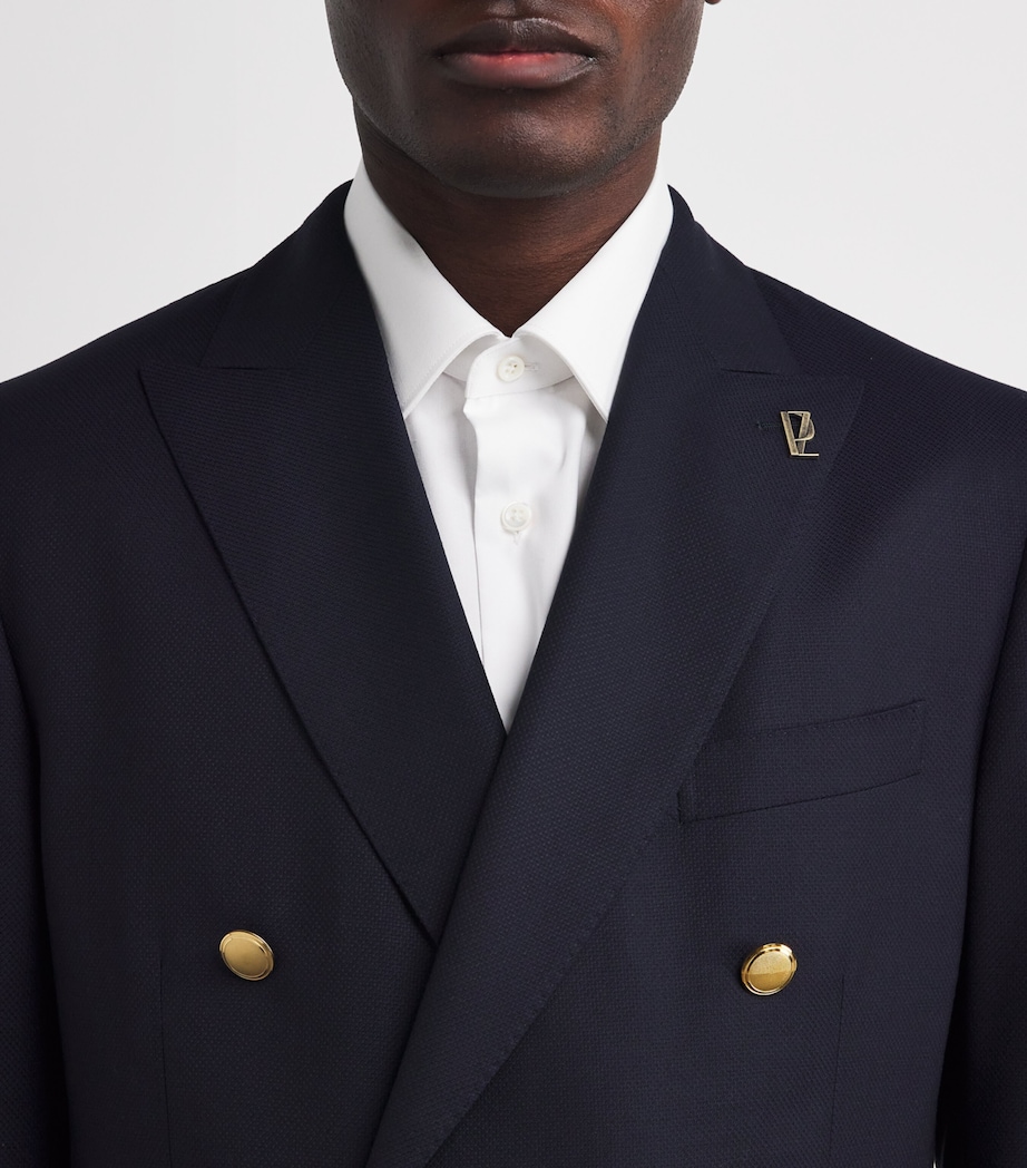 Wool Double-Breasted Vicenza Blazer 01 BLUE NAVY Image 6