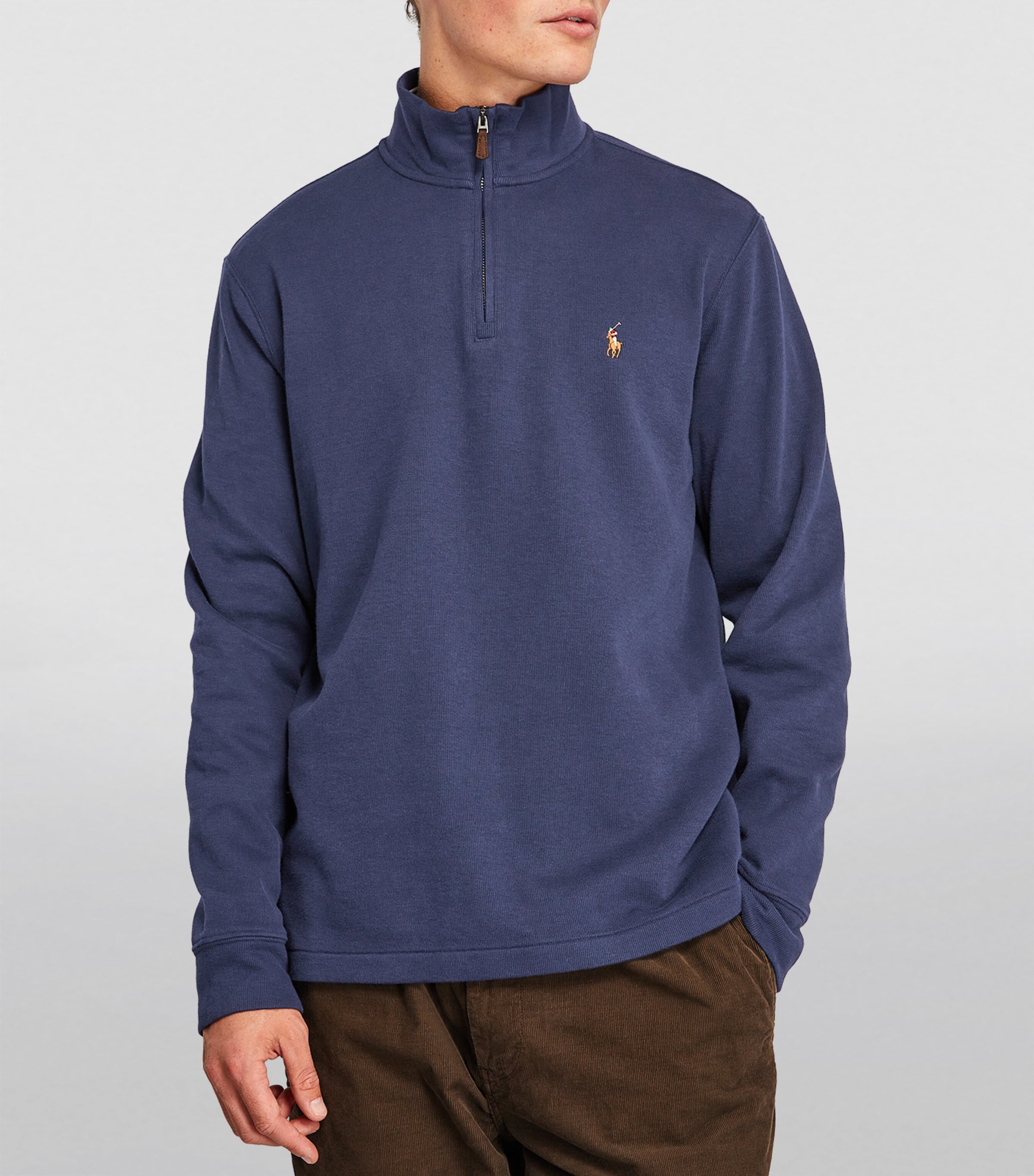 Cotton Quarter-Zip Sweater NAVY Image 3