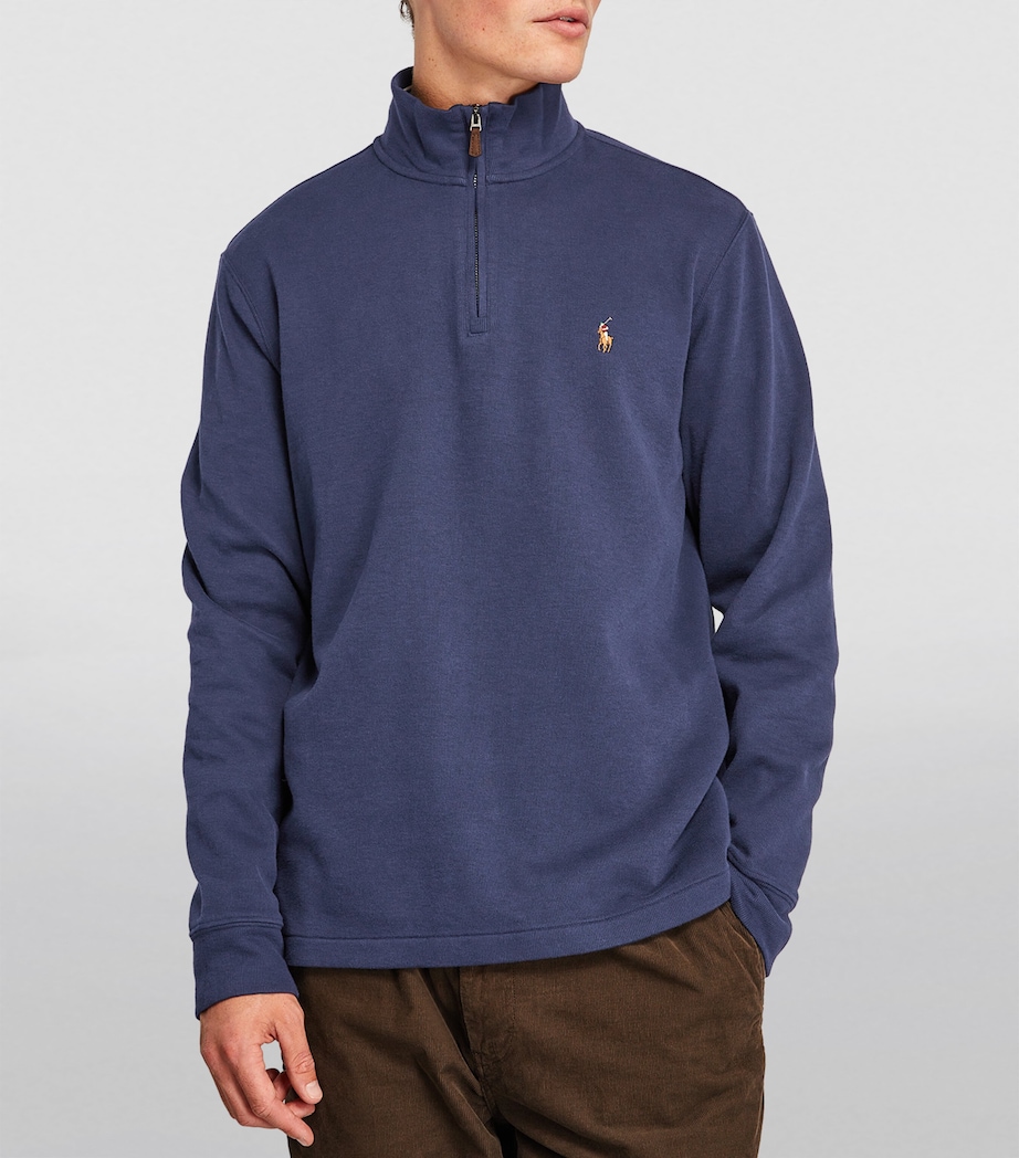 Cotton Quarter-Zip Sweater NAVY Image 3